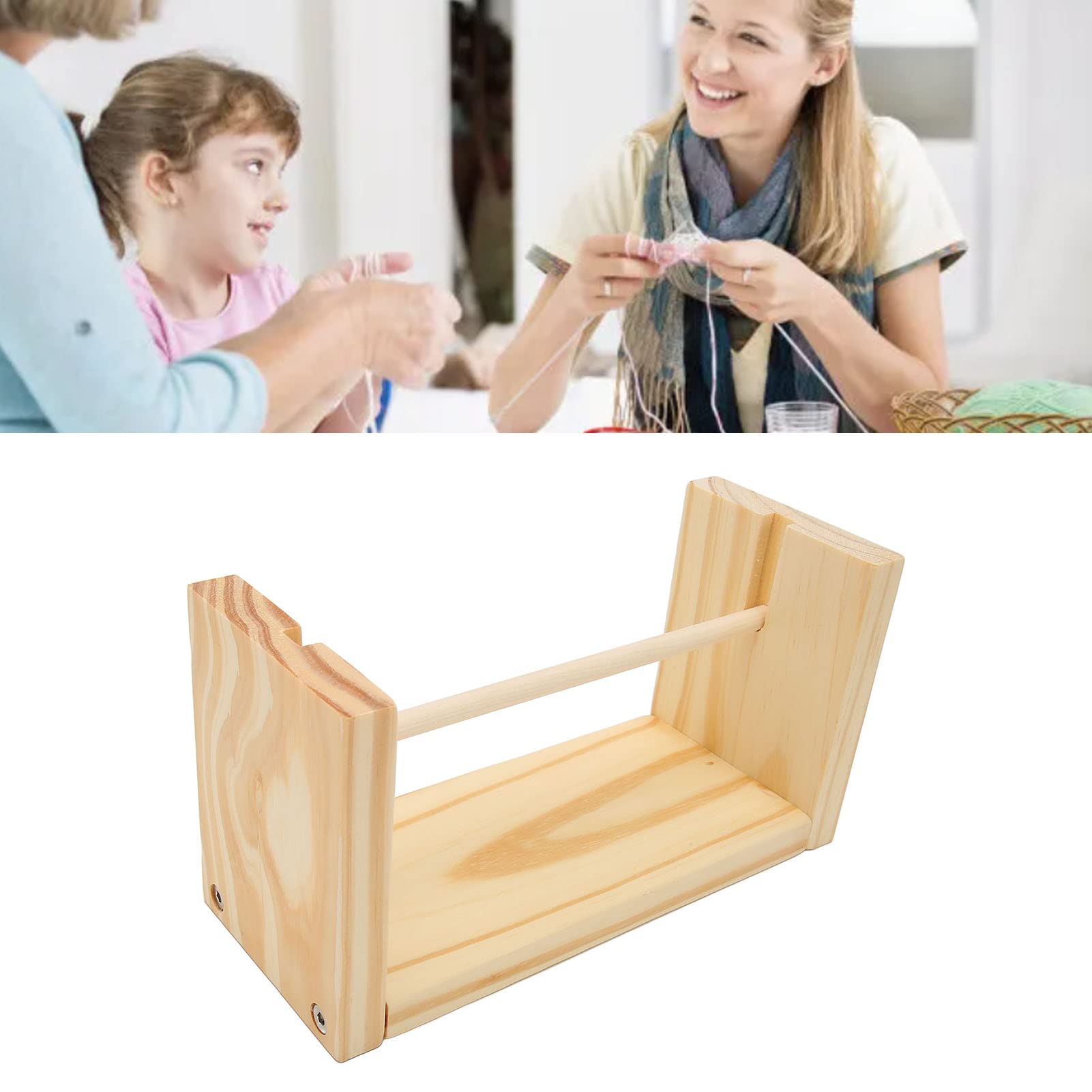 Premium Wooden Horizontal Yarn Holder - Tangle-Free Crochet & Knitting Yarn Stand for Smooth Sewing & Embroidery | Durable Craft Organizer for Efficient Crocheting, Knitting Projects at Home