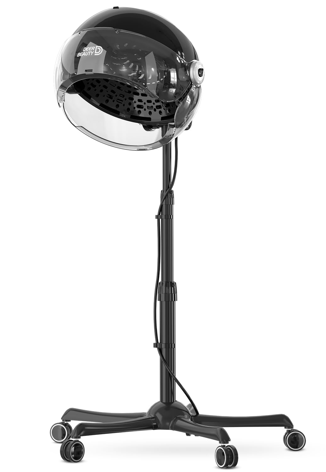 Professional 1875W Ionic Hair Dryer Stand with Hooded Bonnet - Salon-Grade Floor Standing Hair Dryer for Shine & Volume - Perfect for Salons, Spas & Home Hair Treatments (Gray)