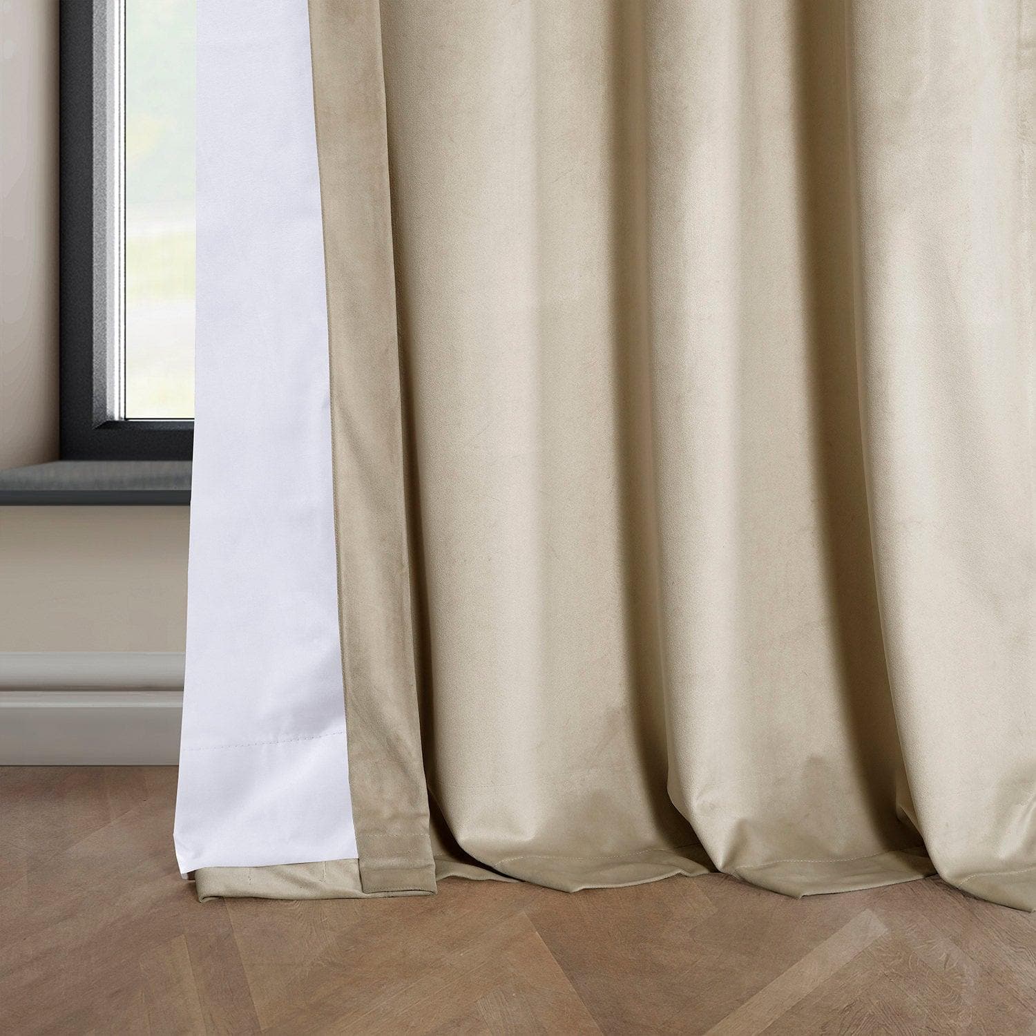Luxury Angora Beige Plush Velvet Blackout Curtains for Bedroom & Hotel - Soundproof Thermal Insulated Drapes for Better Sleep & Privacy