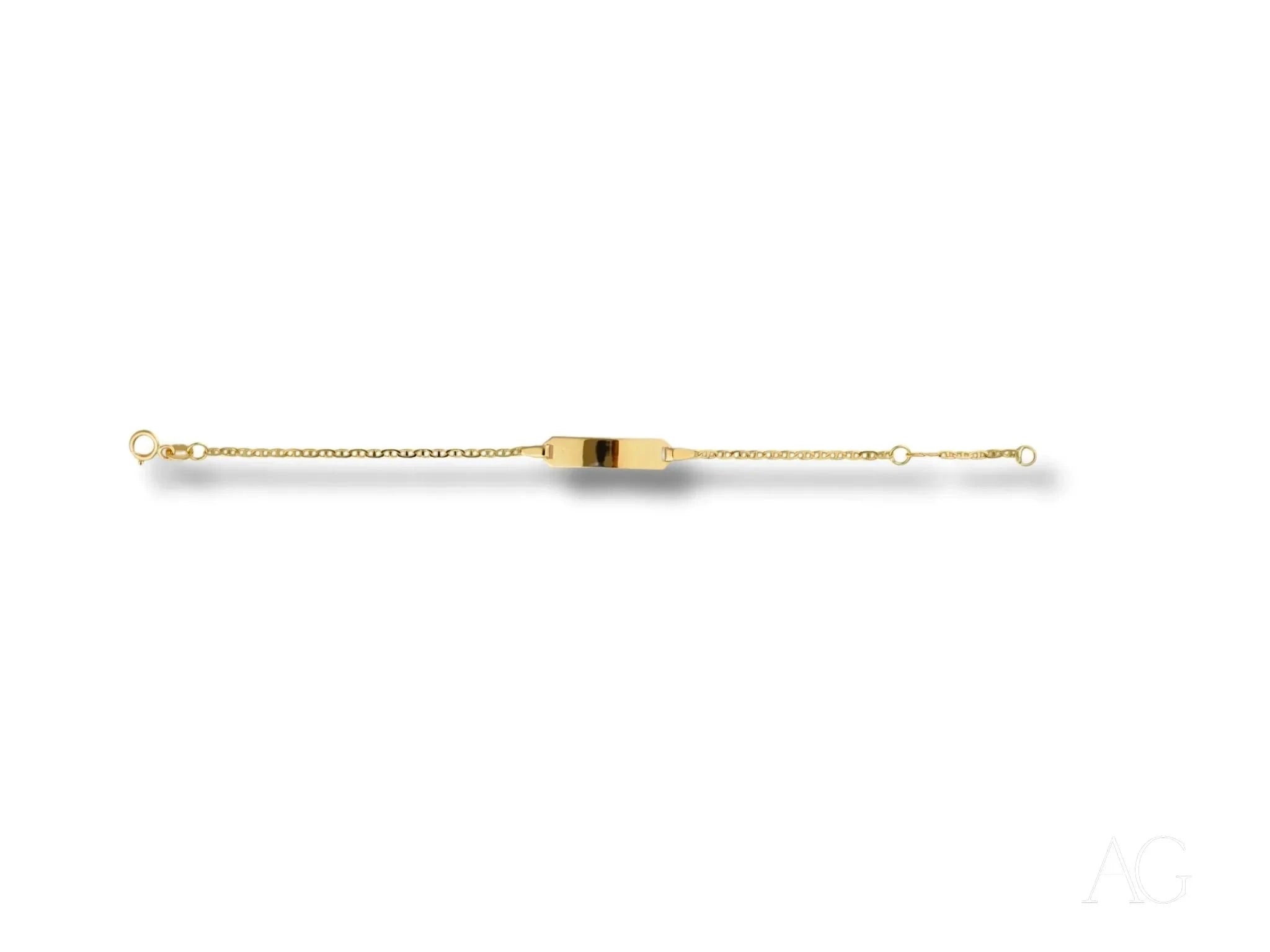 18K Gold Kids ID Bracelet with Free Engraving & Secure Spring Ring Lock - Perfect for Gifts, School Safety & Special Occasions