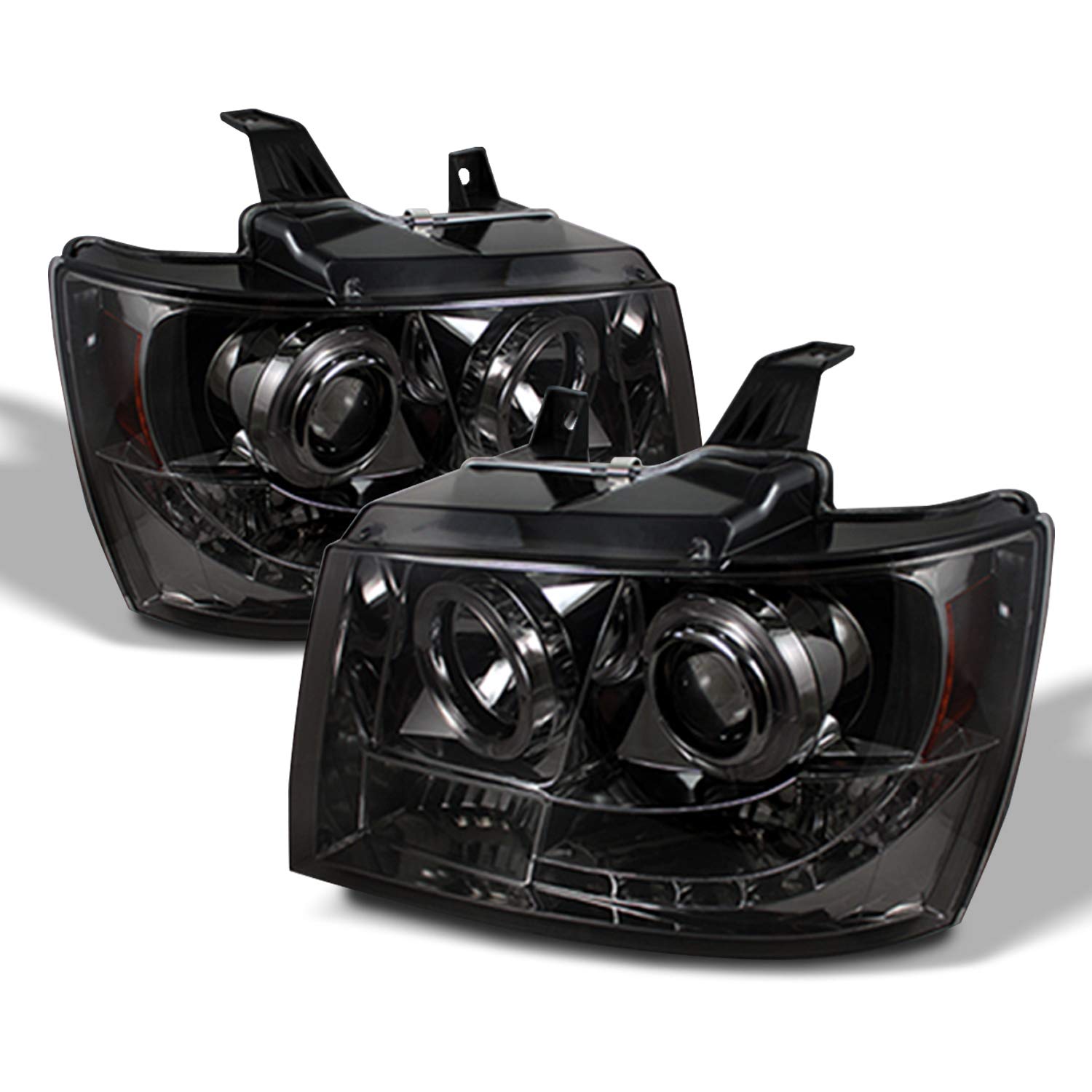 AKKON Smoke Lens LED Dual Halo Projector Headlights & Fog Lights Kit - Compatible with 2007-2011 Chevy Tahoe, Avalanche, Suburban | Upgrade Night Visibility for Off-Road & City Driving