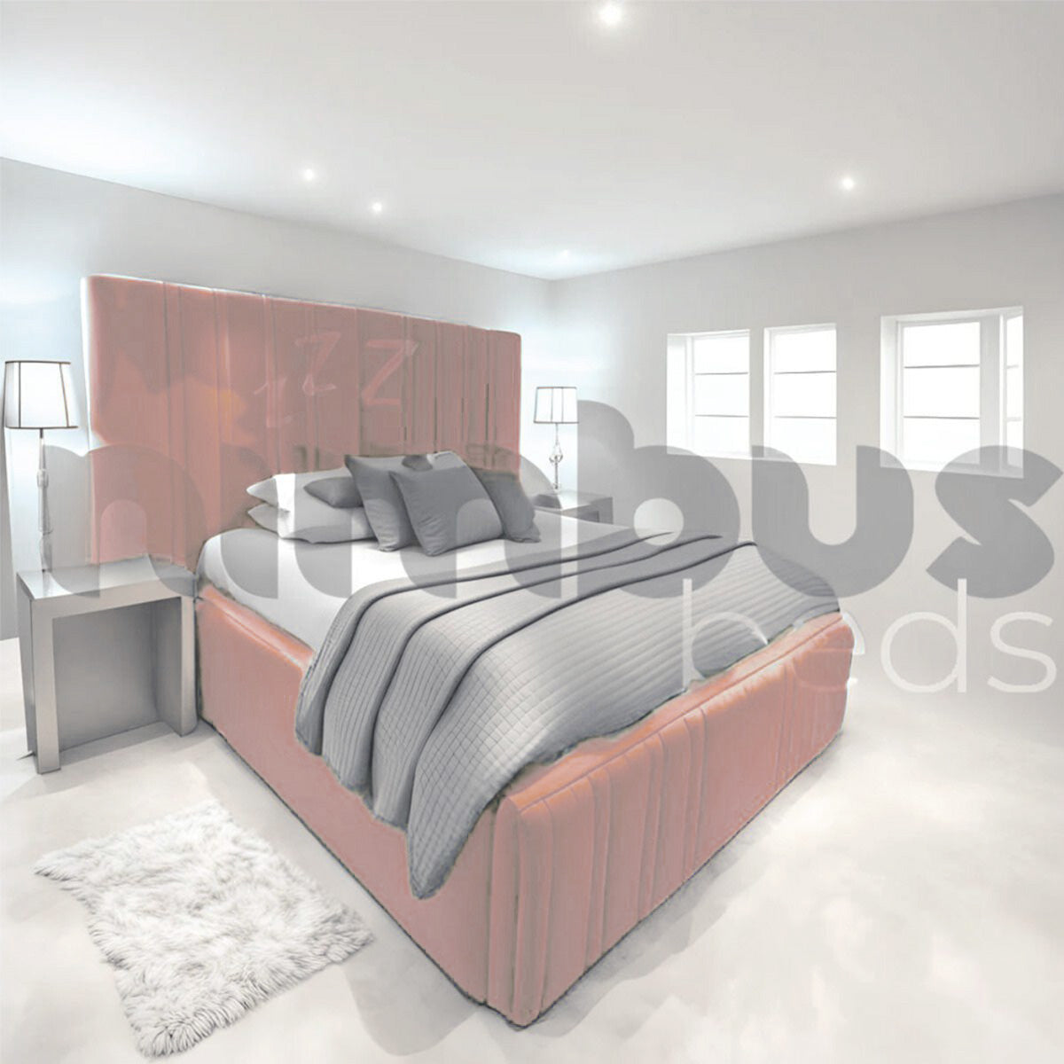 Luxury Kasia Bed Frame - Queen Size Platform Bed with Upholstered Headboard, Sturdy Metal Frame & Easy Assembly for Modern Bedroom Decor | Perfect for Master Bedrooms, Guest Rooms & Apartments