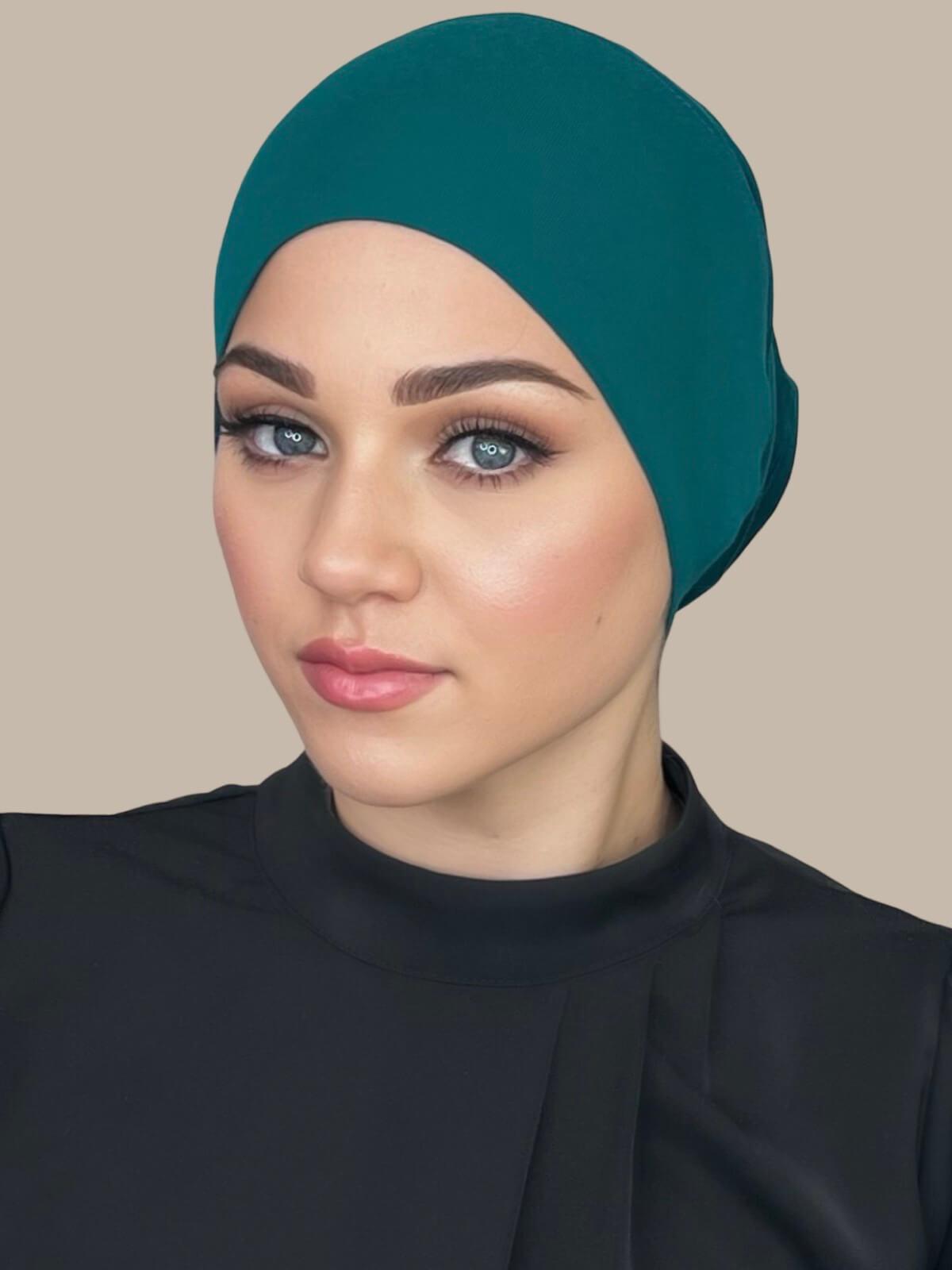 Premium Jersey Underscarf - Soft Stretchable Hijab Liner in Pine Green - Perfect for Daily Wear, Sports & Modest Fashion