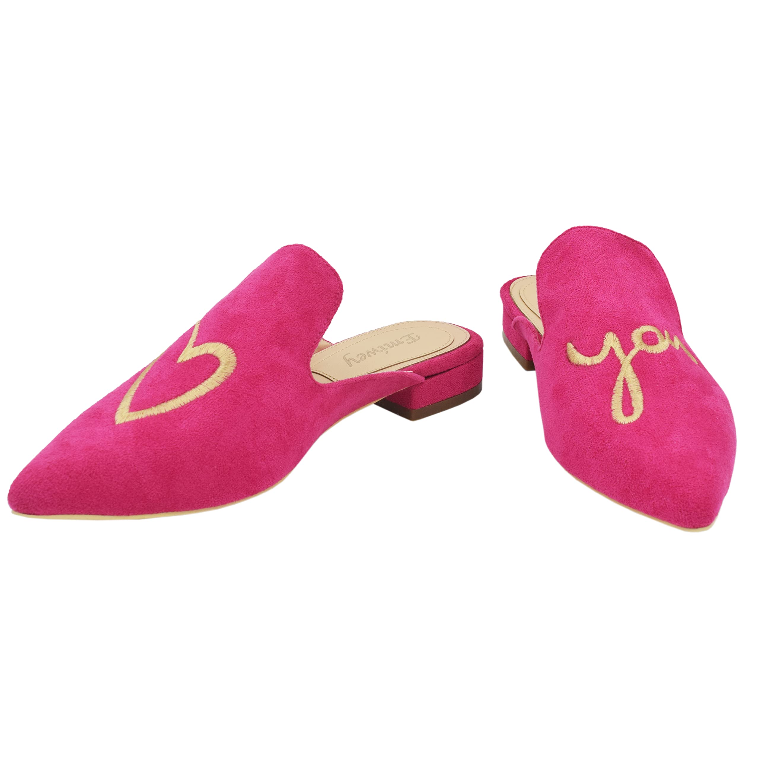 Women's Backless Comfort Slip On Casual Flats - Embroidered Mule Slippers for Home, Office & Travel | Breathable & Lightweight House Shoes for Women