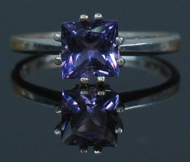 1.5ct Natural Amethyst Princess Cut Ring - Solid Sterling Silver or 14K Gold (Size 7) | VVS Eye Clean Solitaire | Perfect for Engagement, Anniversary & Special Occasion Gifts