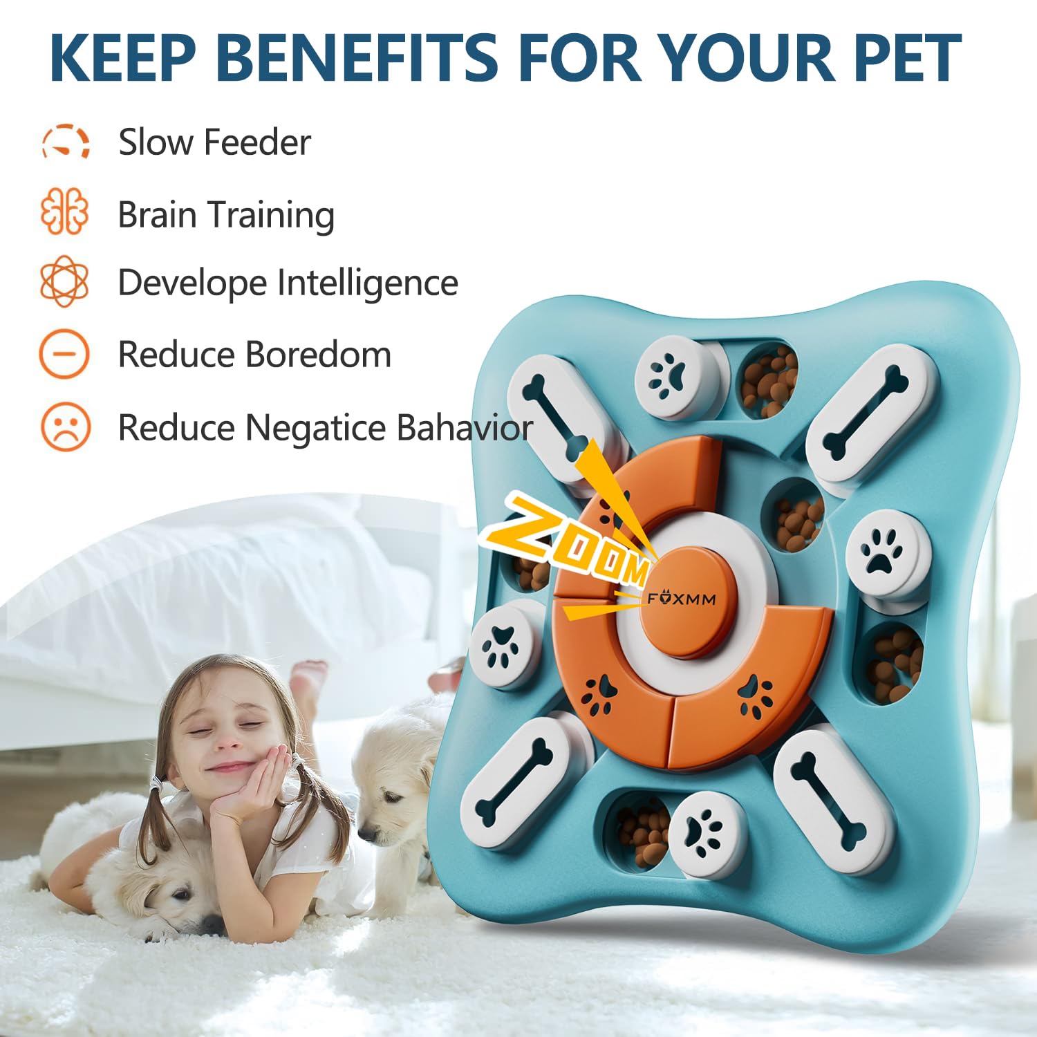 Interactive Dog Puzzle Toys for IQ Training & Mental Stimulation - Slow Feeder & Squeaky Enrichment Toys for Small, Medium & Large Dogs - Perfect for Boredom Relief & Indoor Playtime