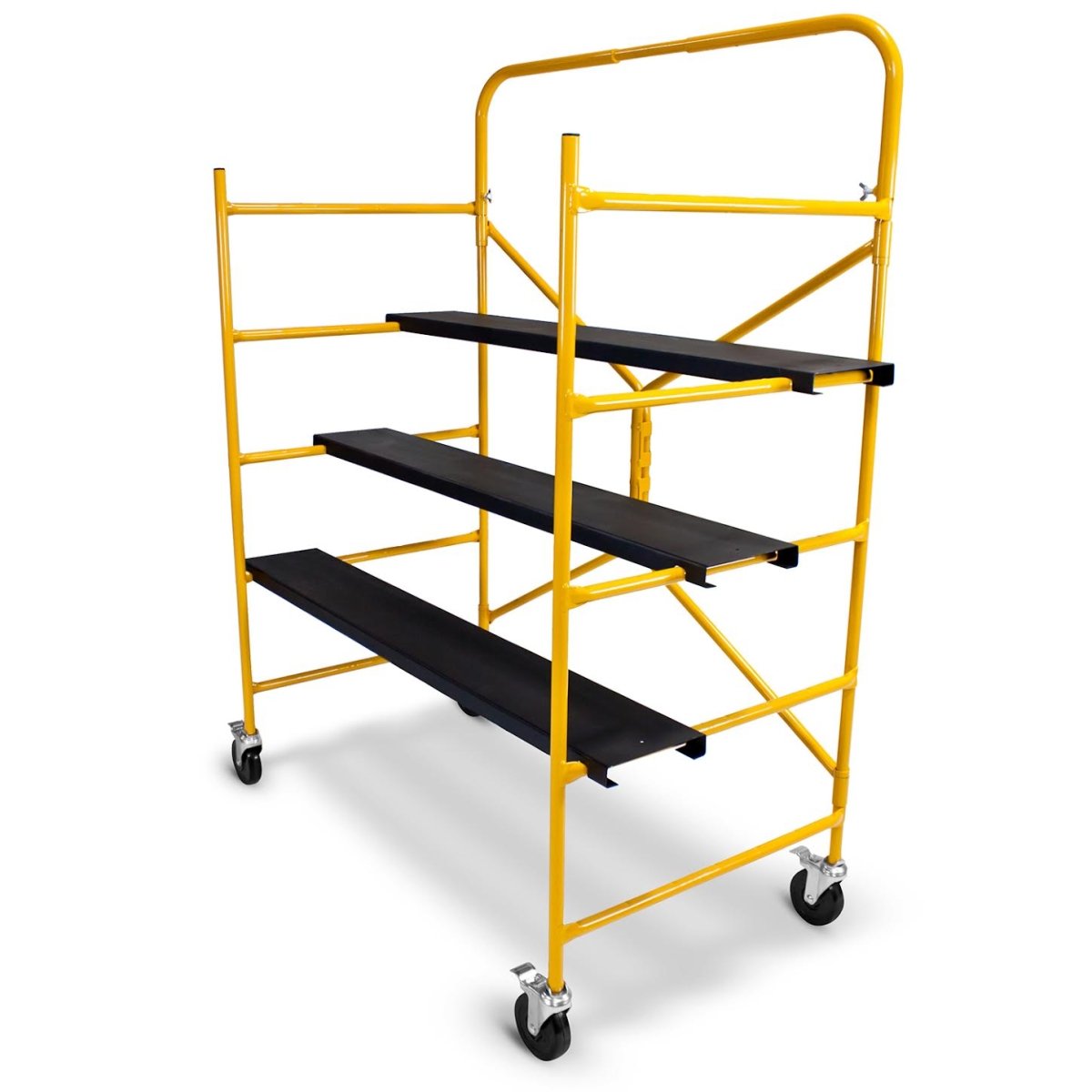 Complete XW 5 ft. Mobile Workstand - Adjustable Rolling Ladder for Home & Workshop Use - Perfect for Painting, Shelving, and DIY Projects