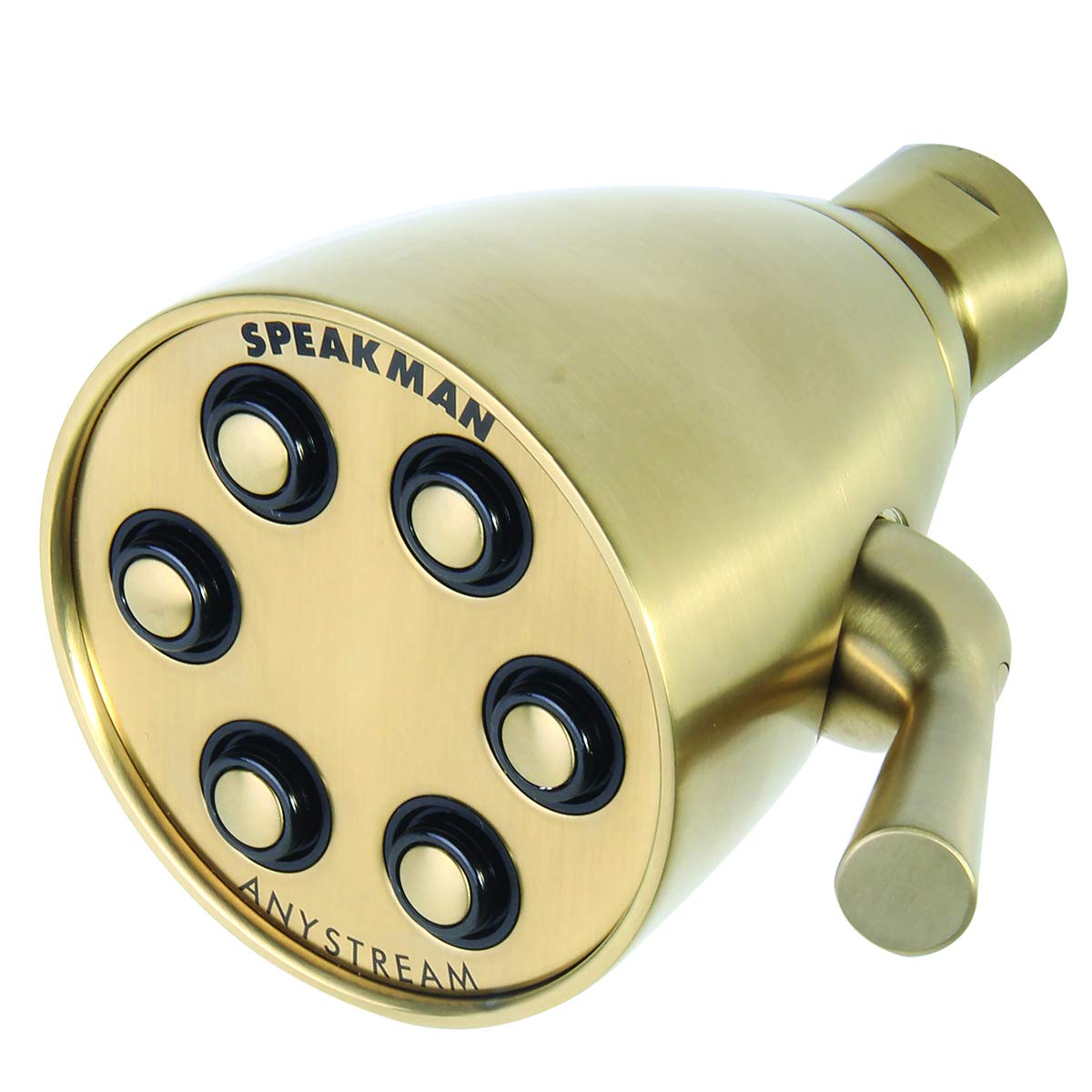 Speakman S-2252-AB-E2 Signature Brass Icon Anystream Adjustable Shower Head 2.0 GPM - Satin Finish for Luxurious Bathroom Experience - Perfect for Home, Hotel & Spa Use