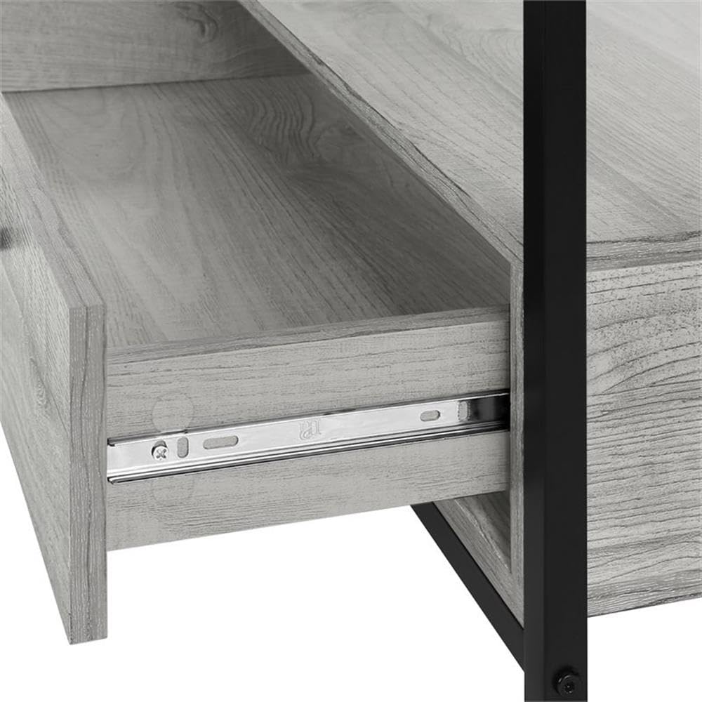 Monarch Specialties 2871 48-Inch TV Stand with Storage Drawers - Modern Grey & Black Media Console for Living Room & Bedroom - 47.25
