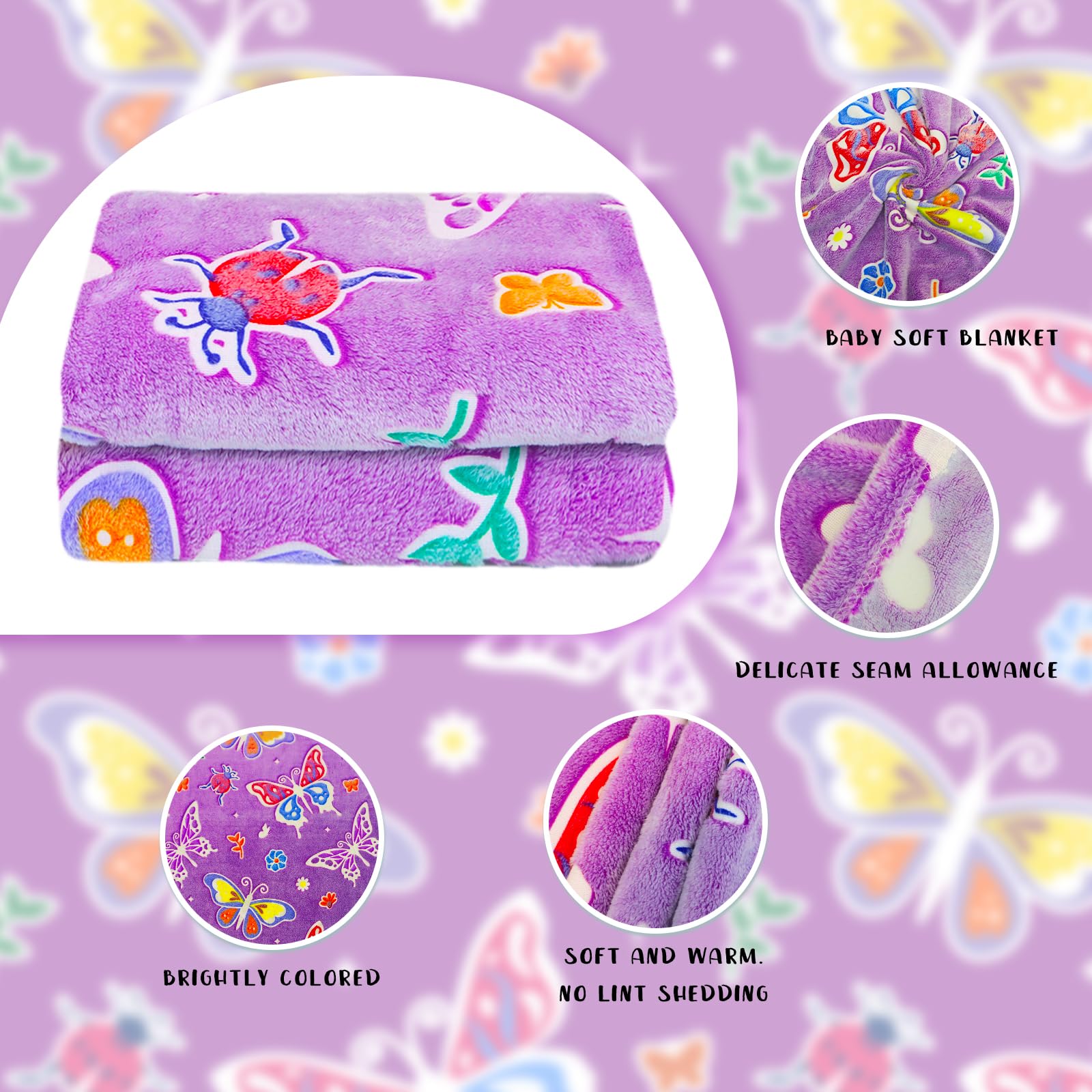 Glow in The Dark Butterfly Blanket - Soft & Cozy Throw for Girls, Women & Kids | Perfect Birthday Gift, Bedroom Decor & Camping Accessory