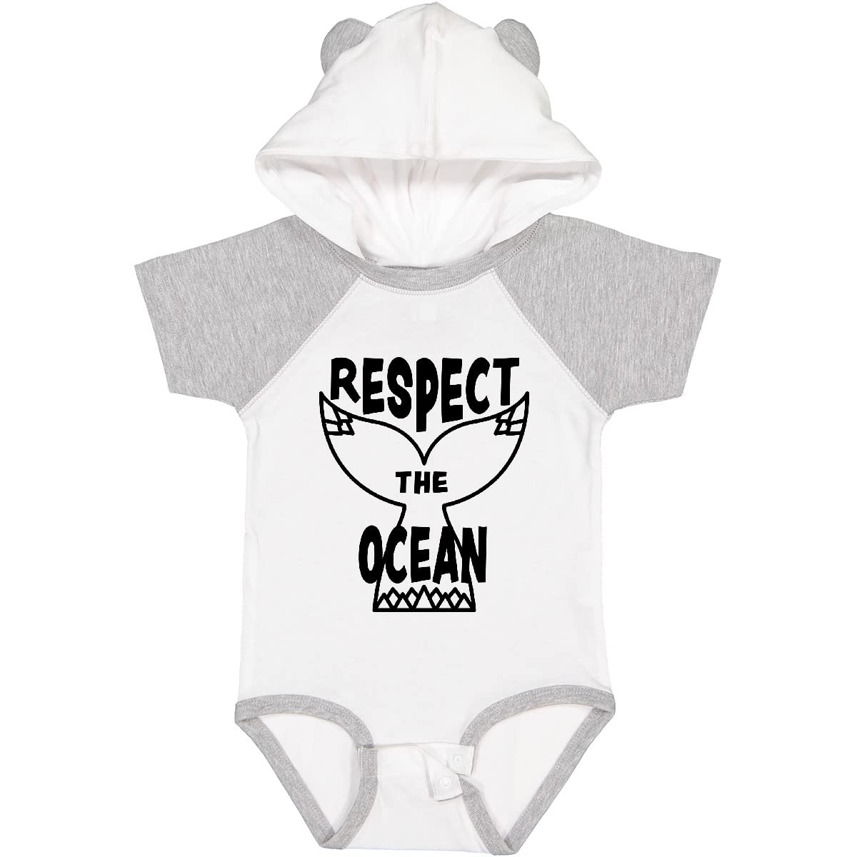 Inktastic Respect The Ocean with Whale Tail Baby Bodysuit - Cute Eco-Friendly Organic Cotton Onesie for Newborns & Infants - Perfect for Beach Trips, Ocean Conservation Events & Baby Photo Shoots