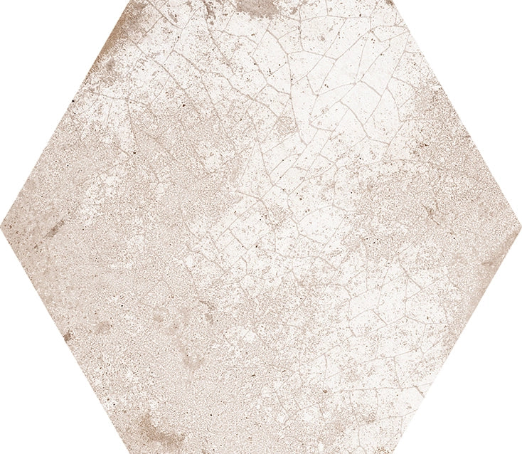 Hexagon Porcelain Tile 9 Inch - Castellon Rotterdam Taupe Design for Kitchen Backsplash, Bathroom Floor, and Modern Interior Decor