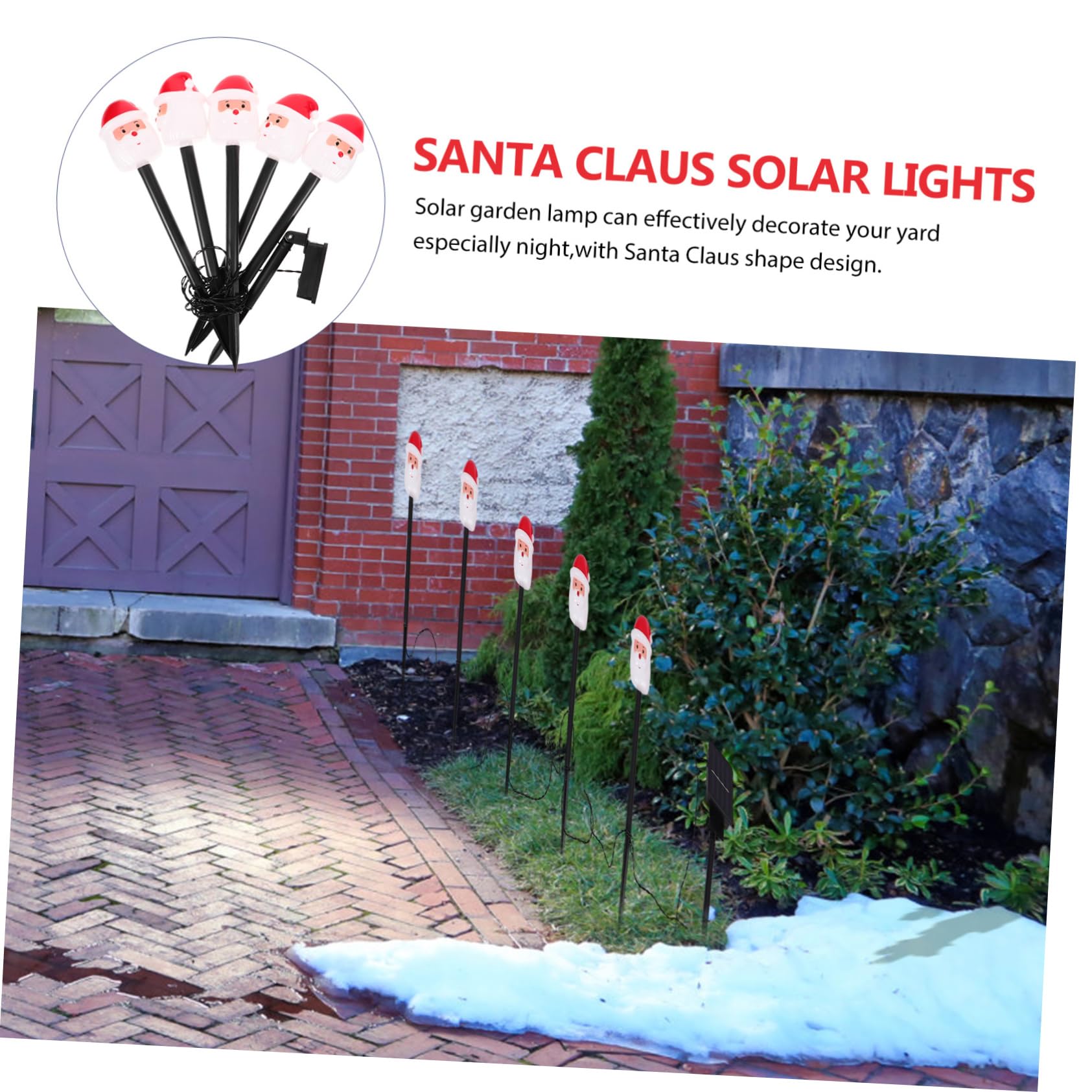 SUPVOX 6 Pack Solar Powered Outdoor Lights - Waterproof Garden Decor, Pathway & Courtyard Lighting, Christmas Deer Yard Decorations for Patio, Lawn & Landscape (Red Plastic)