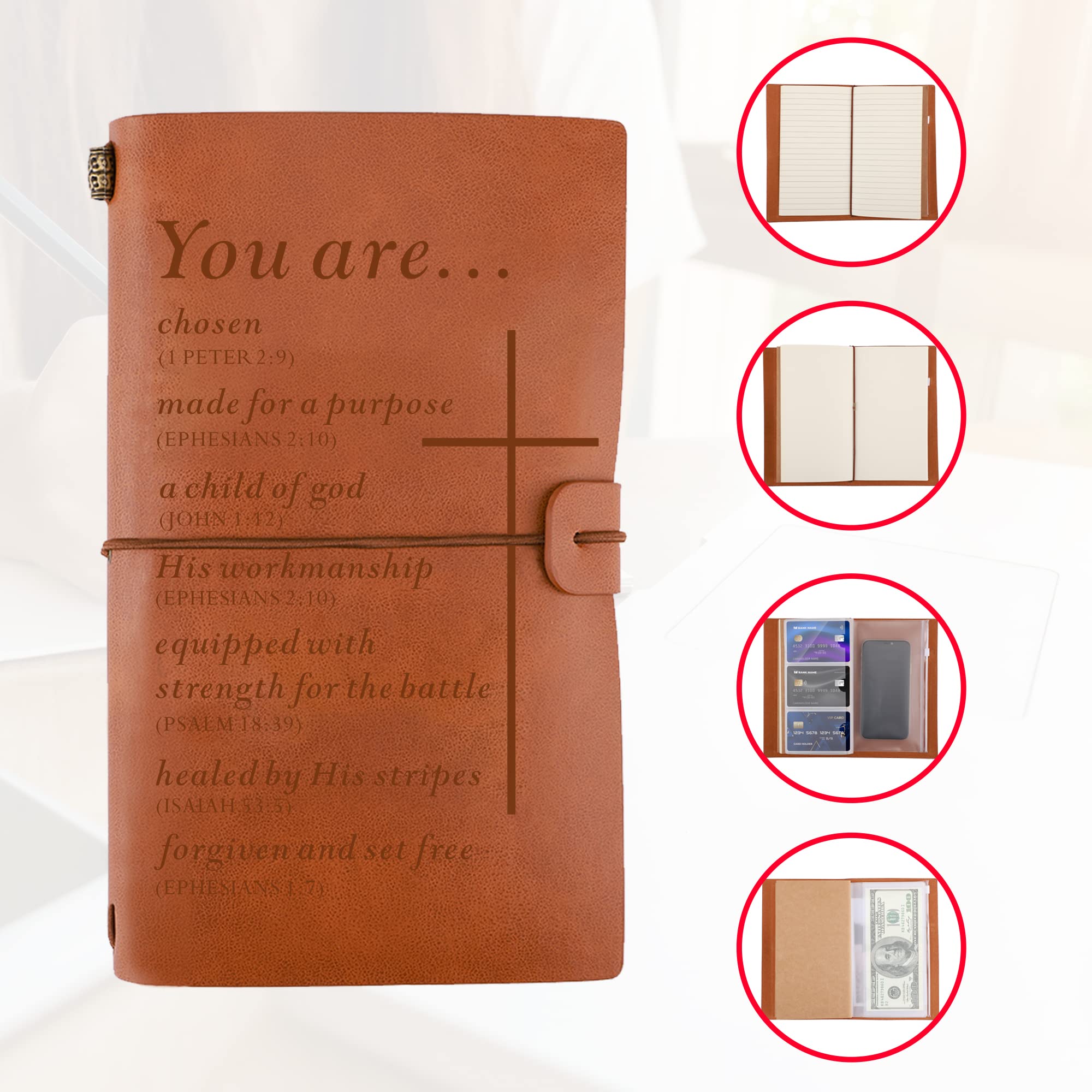 Christian Leather Journal - Religious Gift for Men & Women | Bible Journaling & Inspirational Gifts