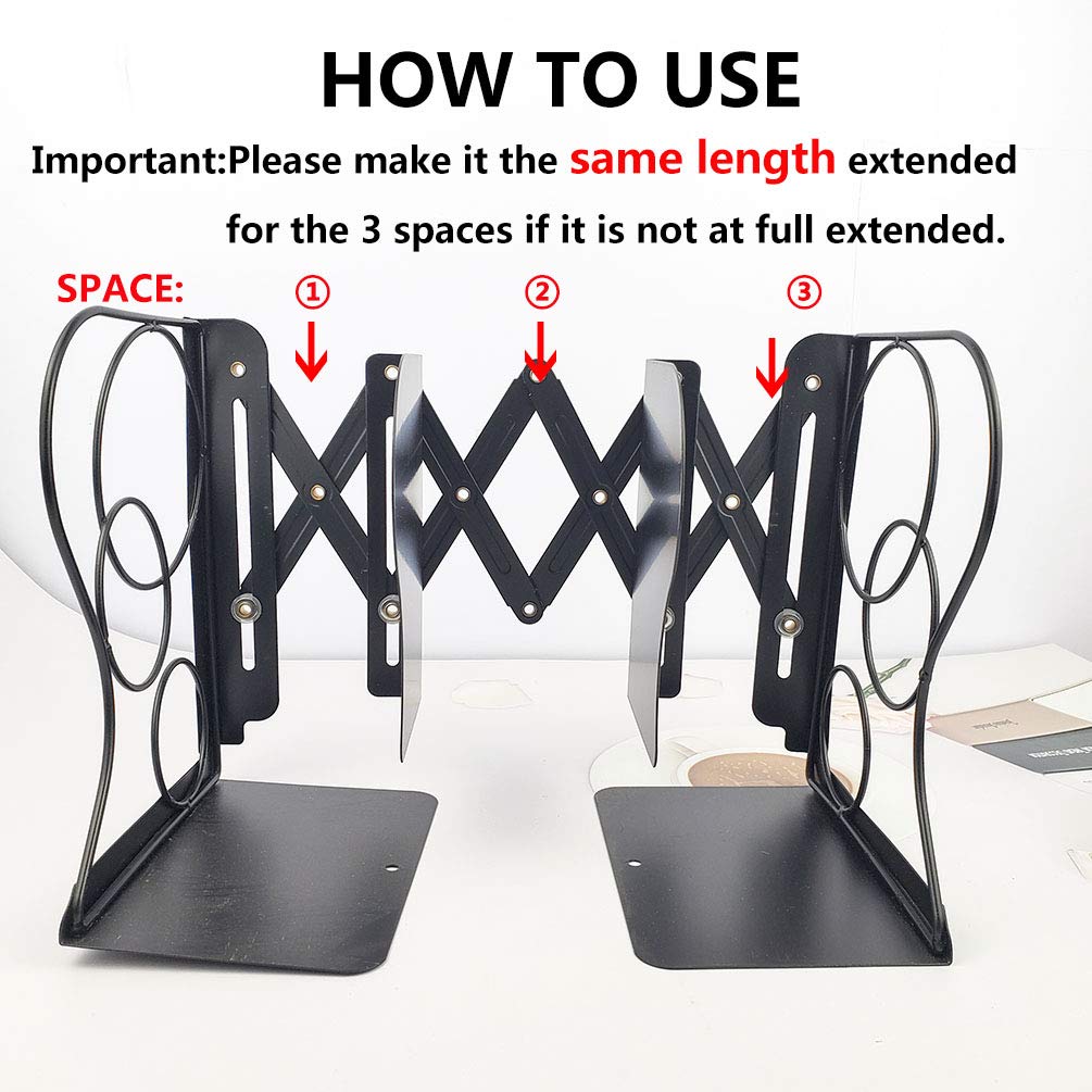 Heavy Duty Adjustable Bookends - Non-Slip Book Organizer for Desk, Shelves & Office - Perfect for Books, Magazines & Office Supplies Organization