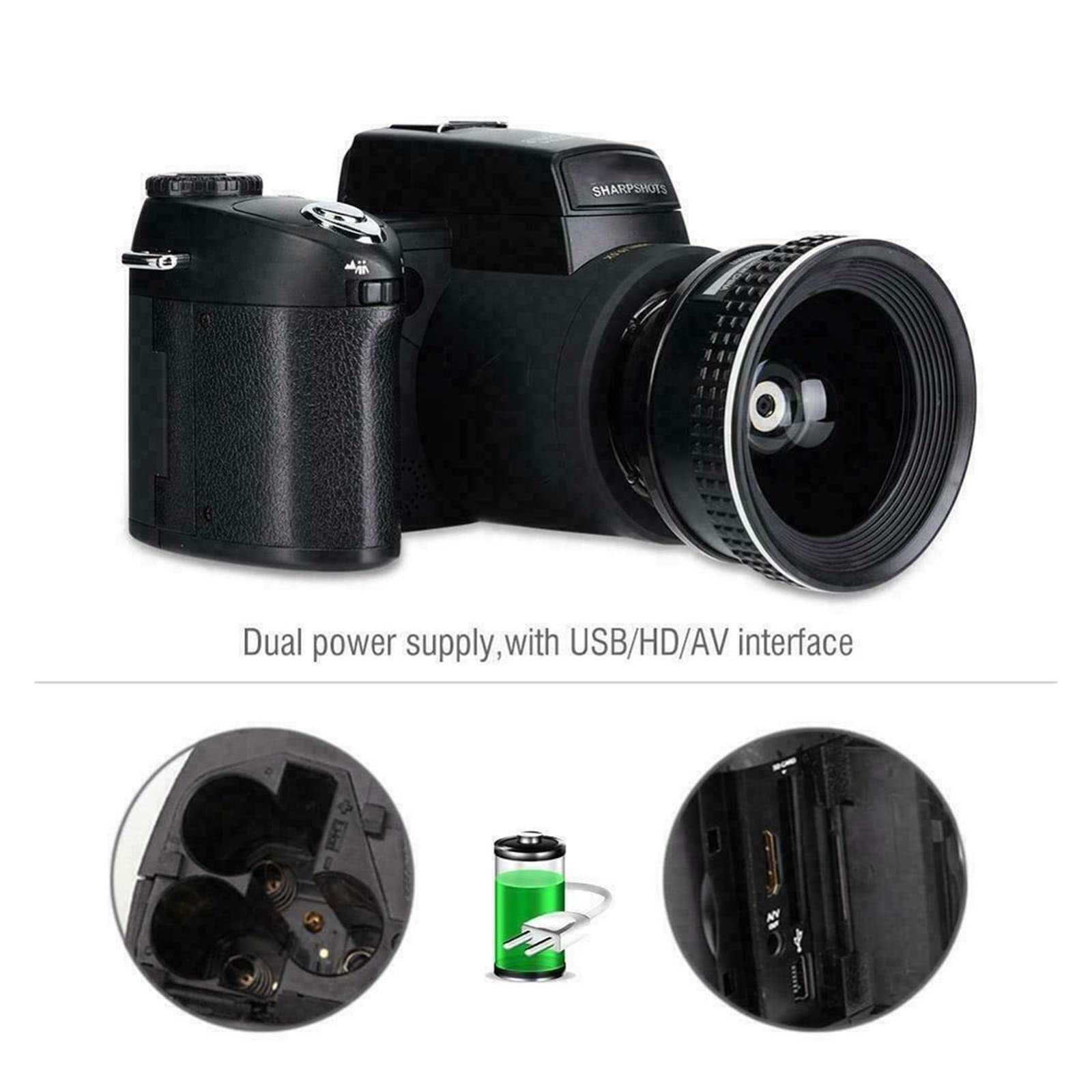 AUBEST 33MP HD Video Camera Camcorder with Wide Angle Lens, 24X Telephoto Zoom, Built-in LED Light & Tripod Set - Perfect for Vlogging, Travel Filming, Home Videos and YouTube Content Creation