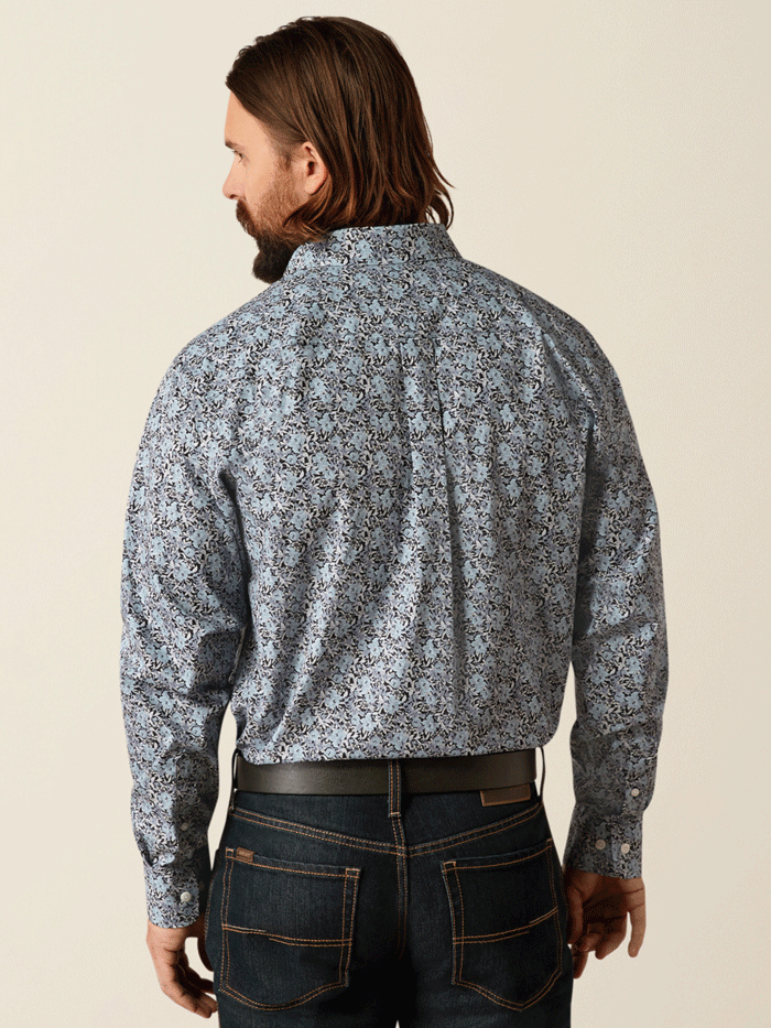 Ariat Men's Wrinkle Free Link Classic Shirt - Grey | Comfortable Casual & Work Wear for Outdoor Activities & Office