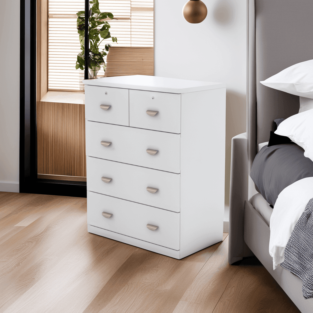 Garrison Chest of Drawers - 5-Drawer Wooden Dresser for Bedroom Storage & Organization | Perfect for Bedroom, Closet, Nursery, and Dorm Room