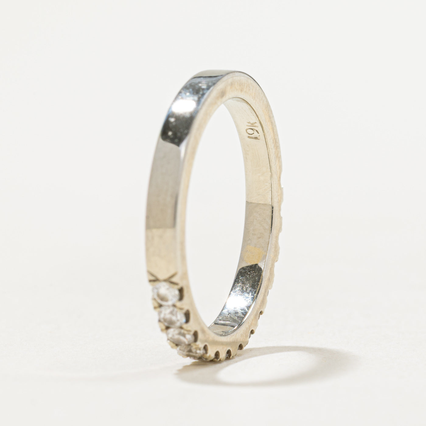 Semi Eternity Diamond Wedding Band Ring - 0.42 Carat Total Weight (CTW) - Size 5.75 - Perfect for Anniversary Gifts, Engagement Rings & Bridal Jewelry Sets