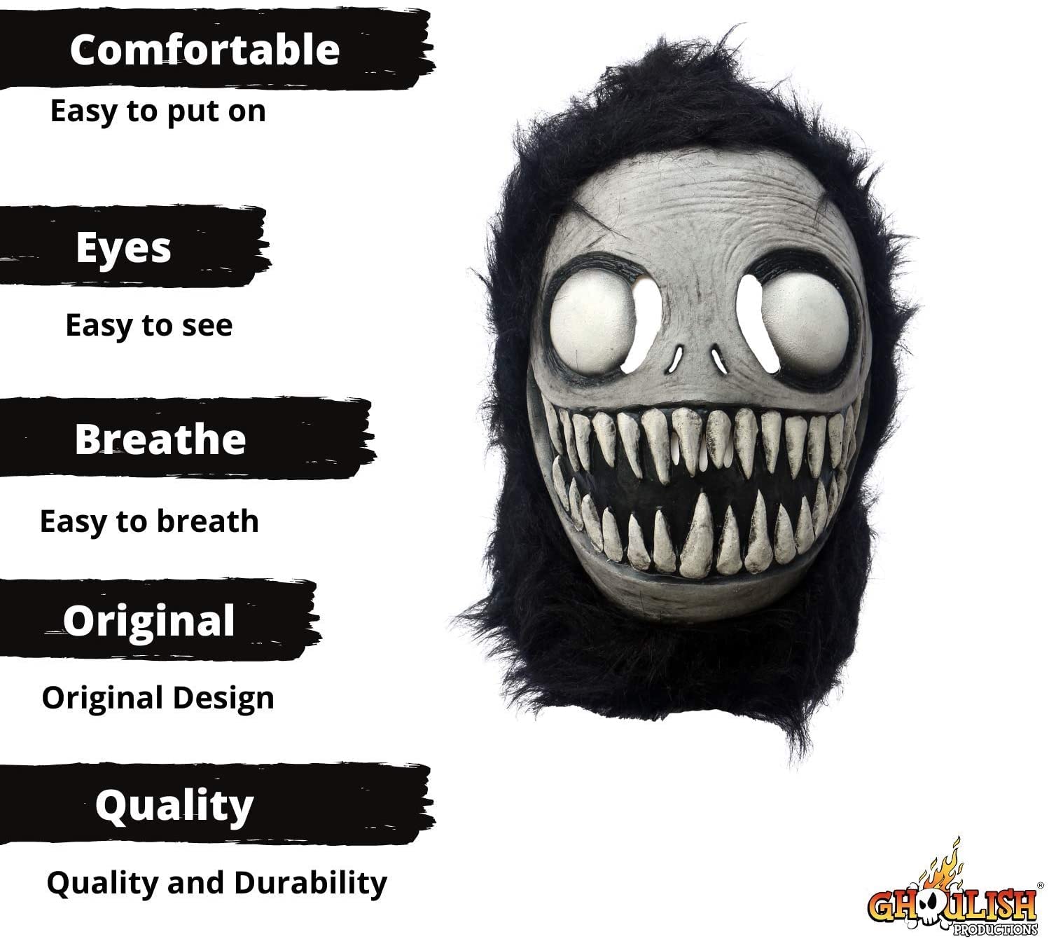 Ghoulish Productions Nightmare Mask - Scary Halloween Latex Mask for Adults, One Size Fits All | Perfect for Halloween Parties, Haunted Houses & Horror Cosplay