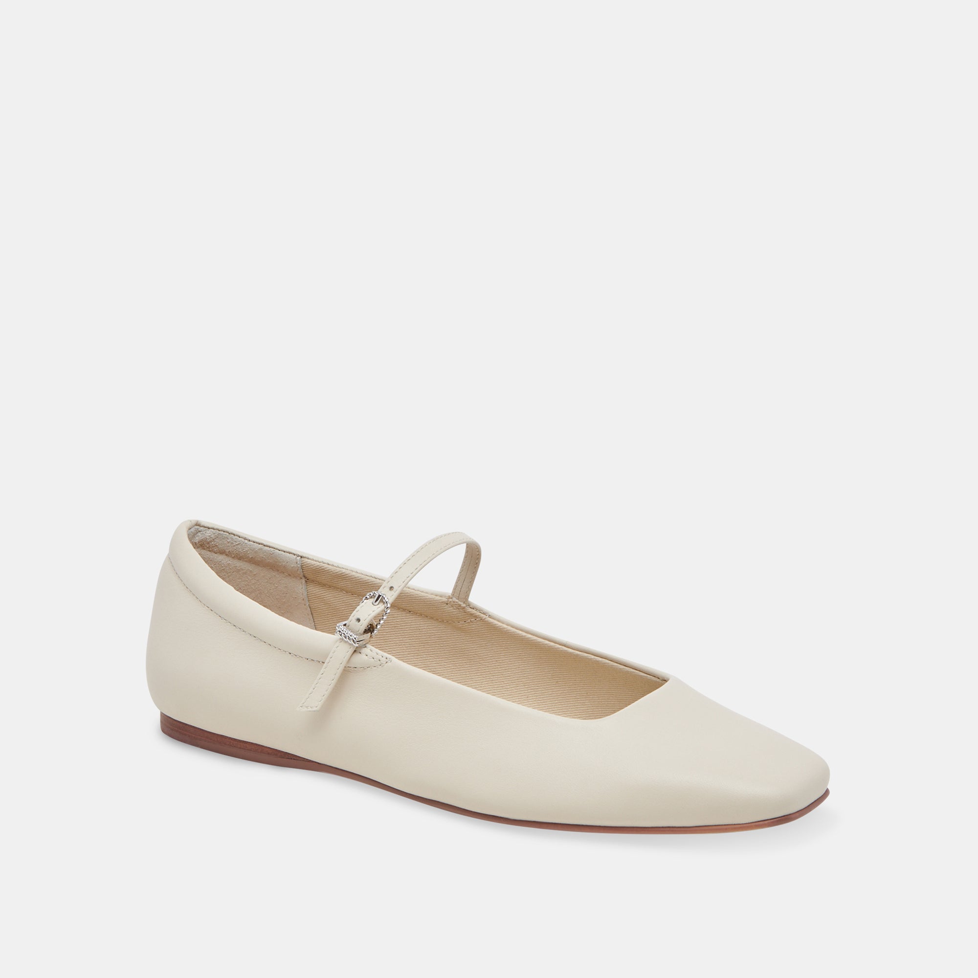 REYES Women's Ivory Leather Ballet Flats - Comfortable & Stylish Shoes for Work, Casual Wear & Travel