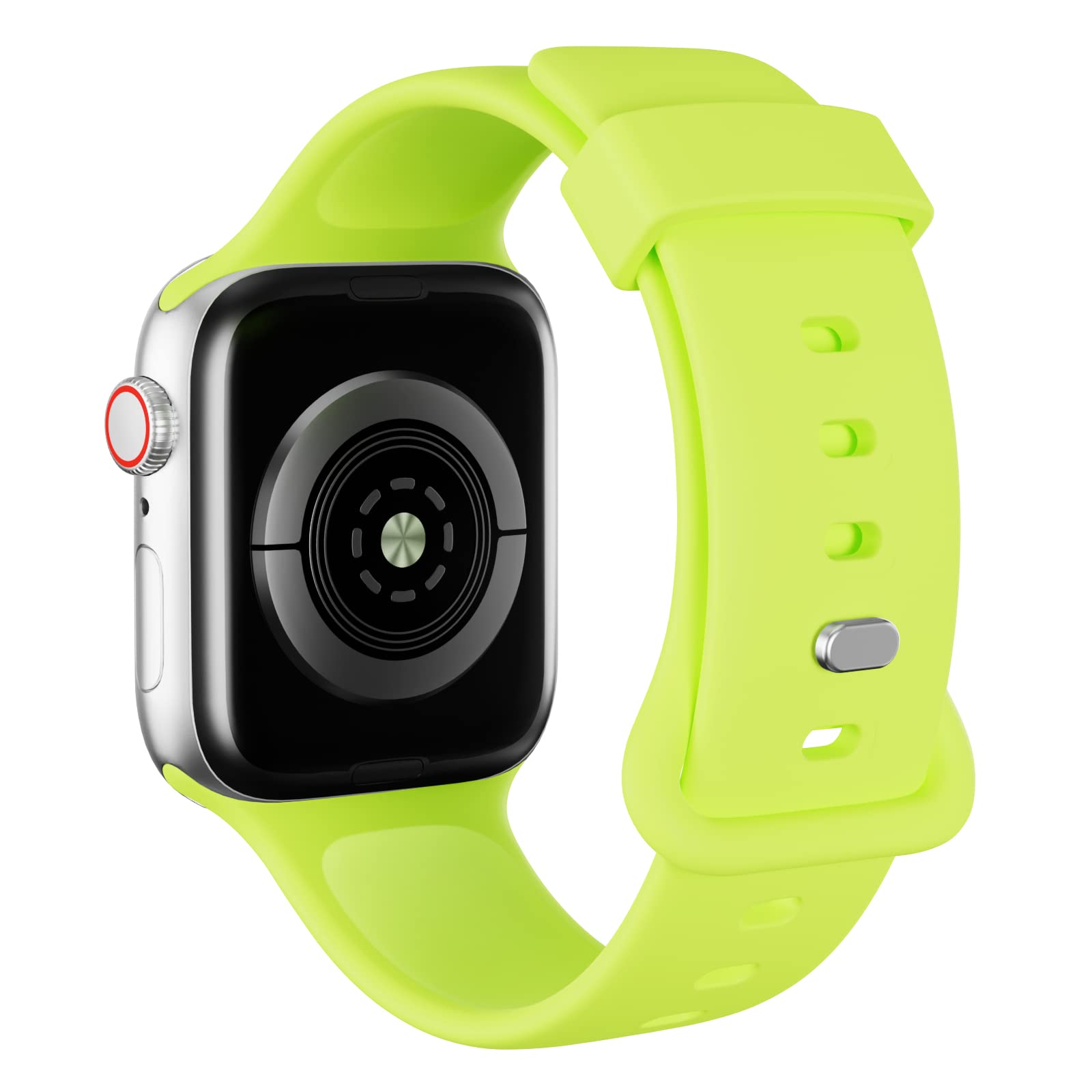 AOTUAO Soft Silicone Sport Band for Apple Watch 38mm 40mm 41mm - Compatible with Series 9/8/7/6/5/4/3/2/1/SE - Unisex Breathable Watch Strap Replacement in Brilliant Yellow - Perfect for Running, Gym Workouts & Daily Wear