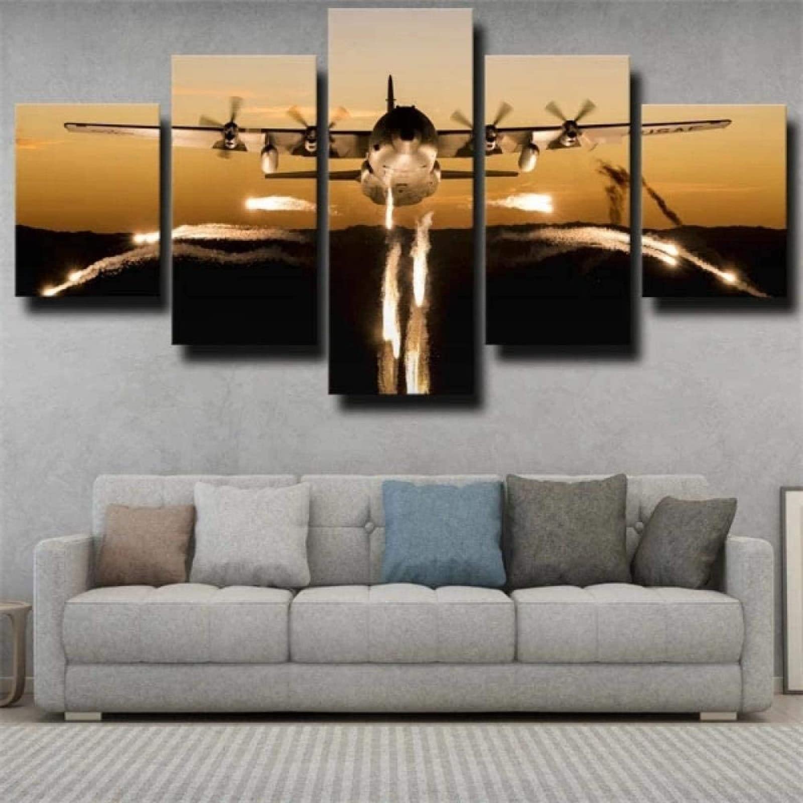 Military Aircraft C-130 Hercules 5-Piece Canvas Wall Art Set - 60