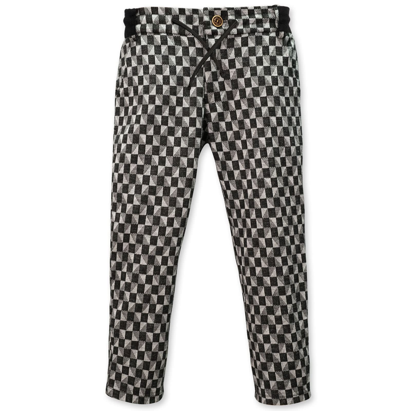 ASHION Boys Dress Pants - Adjustable Waist Plaid Slim Fit Stretch Chinos for Kids 2-12 Years | School Uniform, Church, Formal Occasions & Everyday Wear