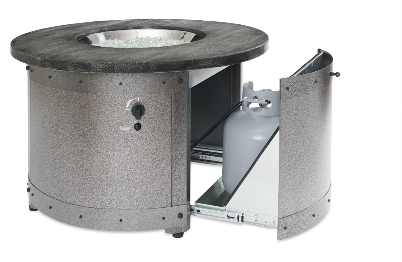 The Outdoor Greatroom Company Edison Round Gas Fire Pit Table - Outdoor Patio Heater for Backyard, Deck, and Garden - Perfect for Entertaining and Relaxing