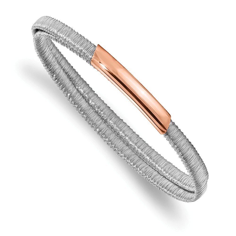 4.5mm 925 Sterling Silver Rose Gold Tone Flexible Slip-On Mesh Bracelet for Women - Elegant Jewelry Gift for Birthday, Anniversary & Special Occasions