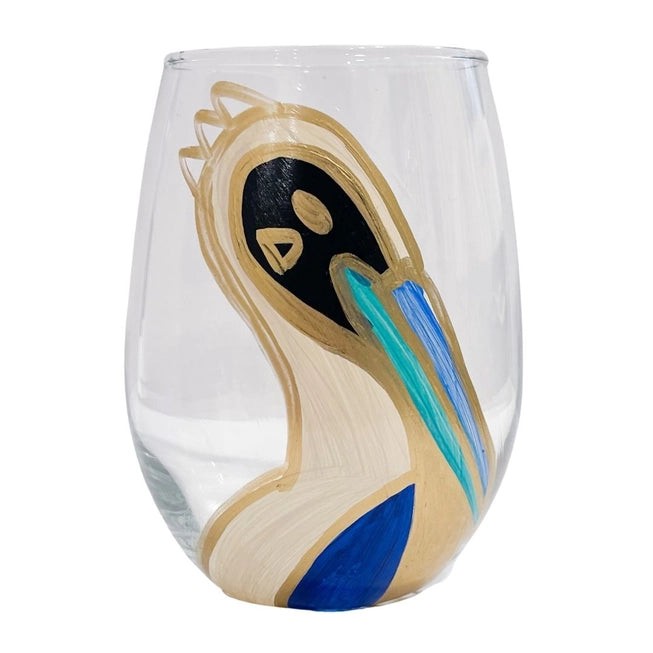 Hand Painted Wine Glass Set - Elegant Elevated Design for Parties, Weddings & Home Decor | Unique Gift for Wine Lovers