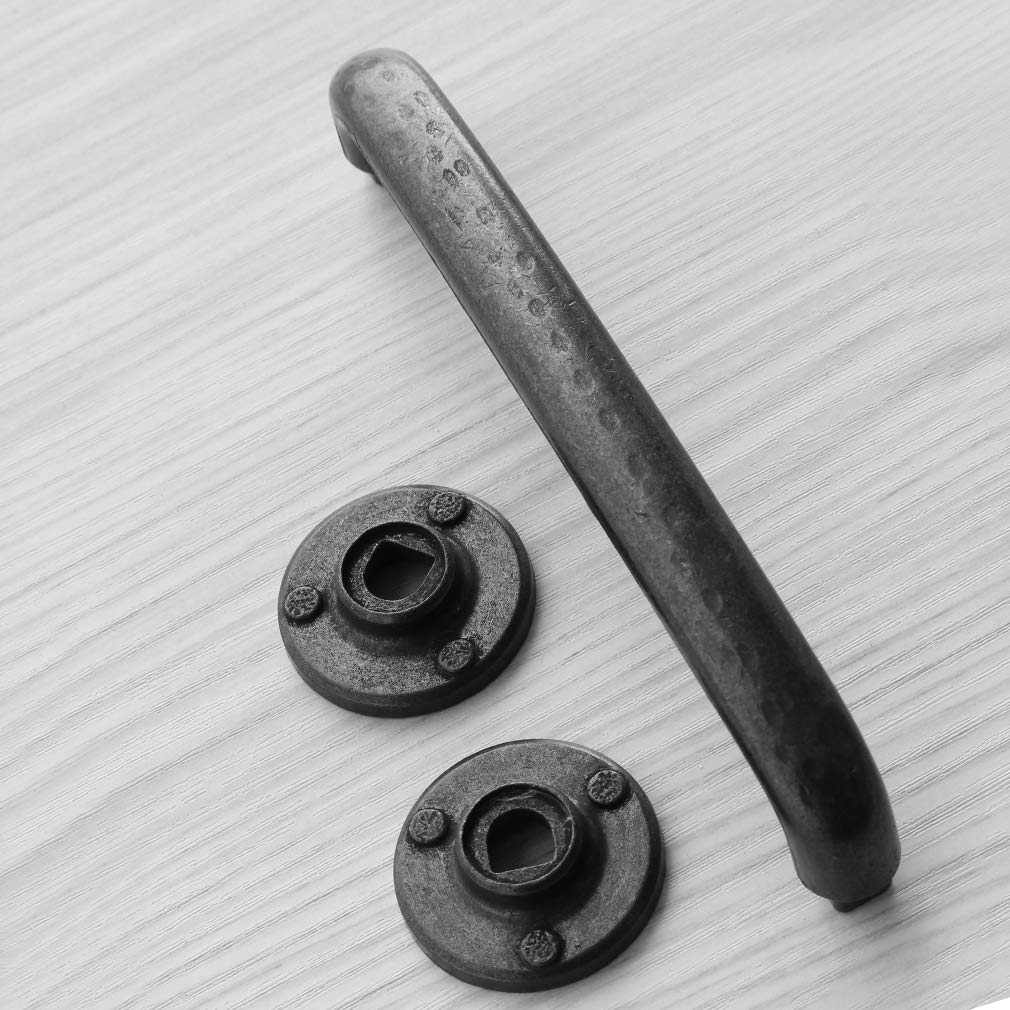 Vintage Antique Black Kitchen Cabinet Handles - Curved Drawer Pulls, 6 1/8