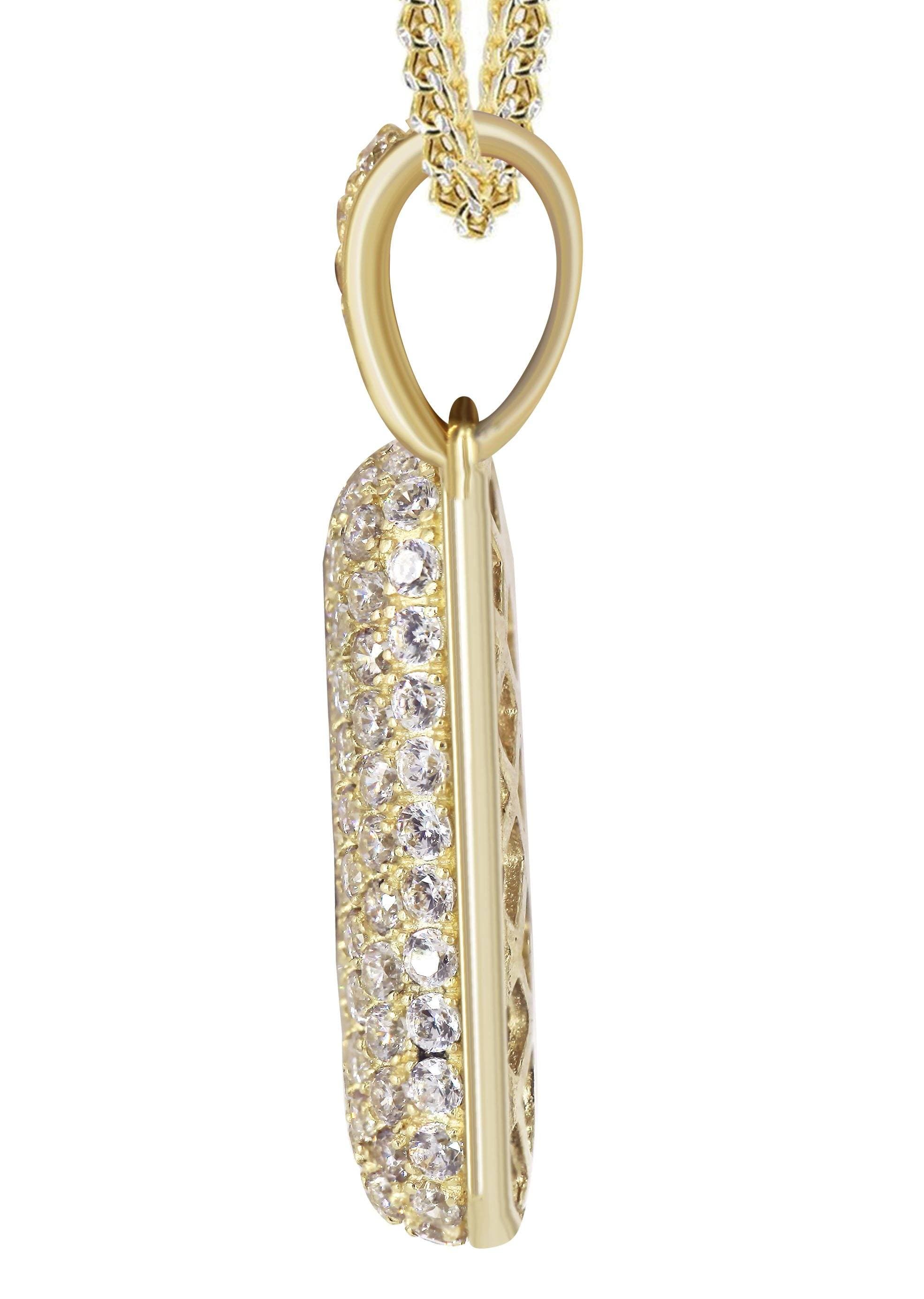 10K Yellow Gold Bubble Letter V CZ Necklace for Women - 13.1 Grams Dainty Layering Jewelry - Perfect for Gifts, Birthdays & Everyday Wear