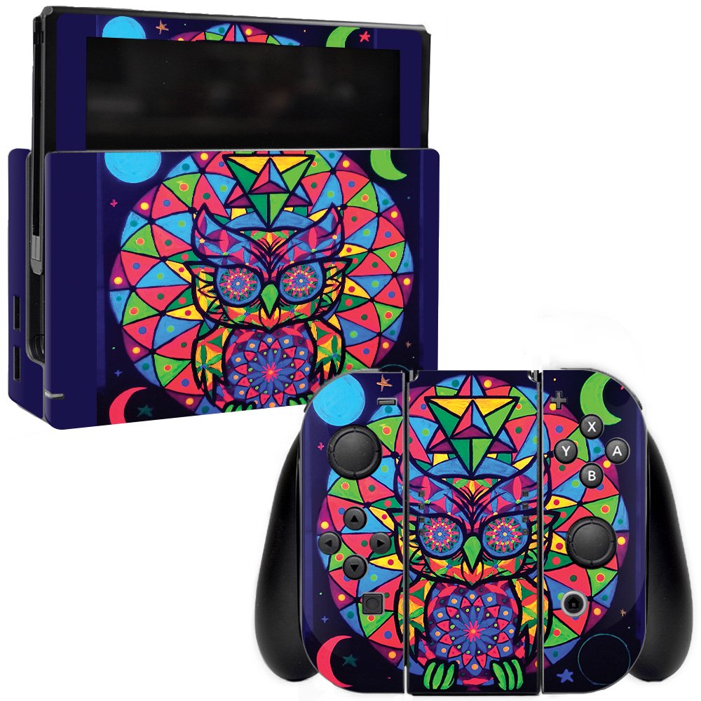 MightySkins Protective Vinyl Decal Wrap Cover Compatible with Nintendo Switch - Goodnight Owl Design | Durable, Customizable, Easy to Apply & Remove | Made in USA | Perfect for Gaming, Travel & Personalization