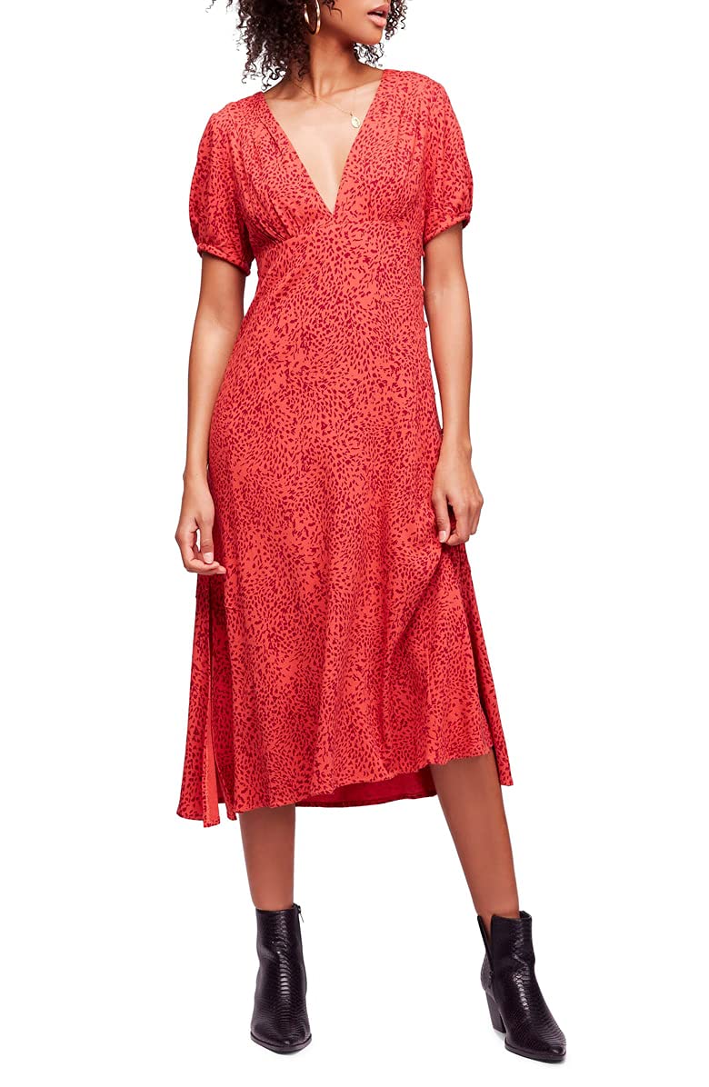 Free People Women's Looking for Love Floral Print Midi Dress - Boho Chic Summer Dress for Beach, Vacation & Date Night