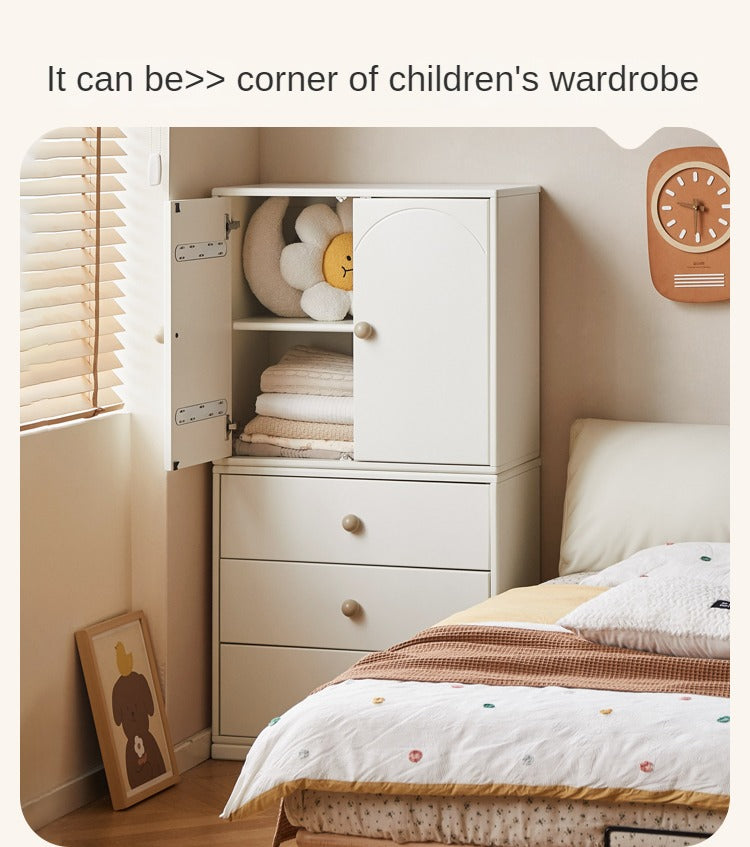 Pine Solid Wood Cream Kids Dresser with 5 Drawers - Nursery Storage Cabinet for Baby Clothes & Toys - Perfect for Bedroom, Playroom & Daycare Organization