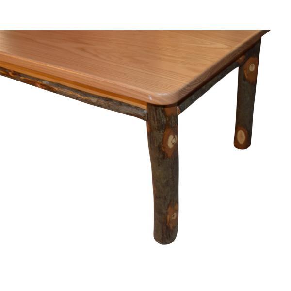 Solid Hickory Wood Coffee Table - Rustic Farmhouse Style Living Room Furniture for Home Decor & Relaxation
