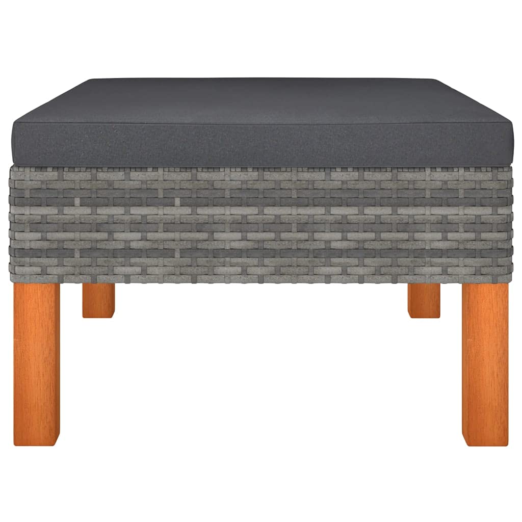 Premium 10-Piece Outdoor Patio Lounge Set with PE Rattan & Eucalyptus Wood - Weather-Resistant Powder-Coated Steel Frame - Includes Comfortable Washable Cushions & Footstool (Grey/Anthracite) - Perfect for Backyard, Poolside & Garden Relaxation