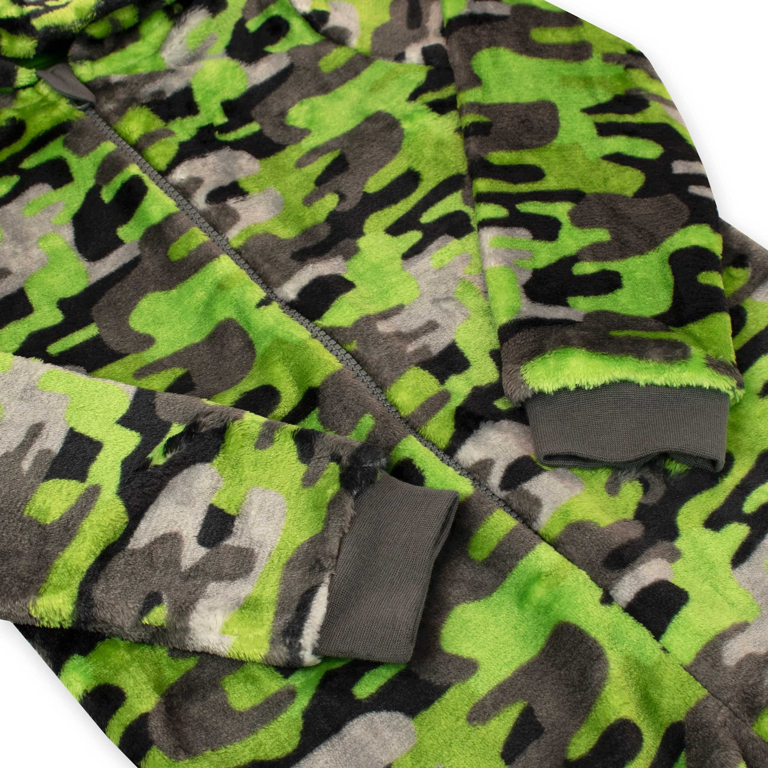 Harry Bear Boys Fleece Onesie Pajamas - Camo Print Sleepwear for Boys Ages 5-13 - Cozy Winter Pajamas for Sleepovers & Family Movie Nights
