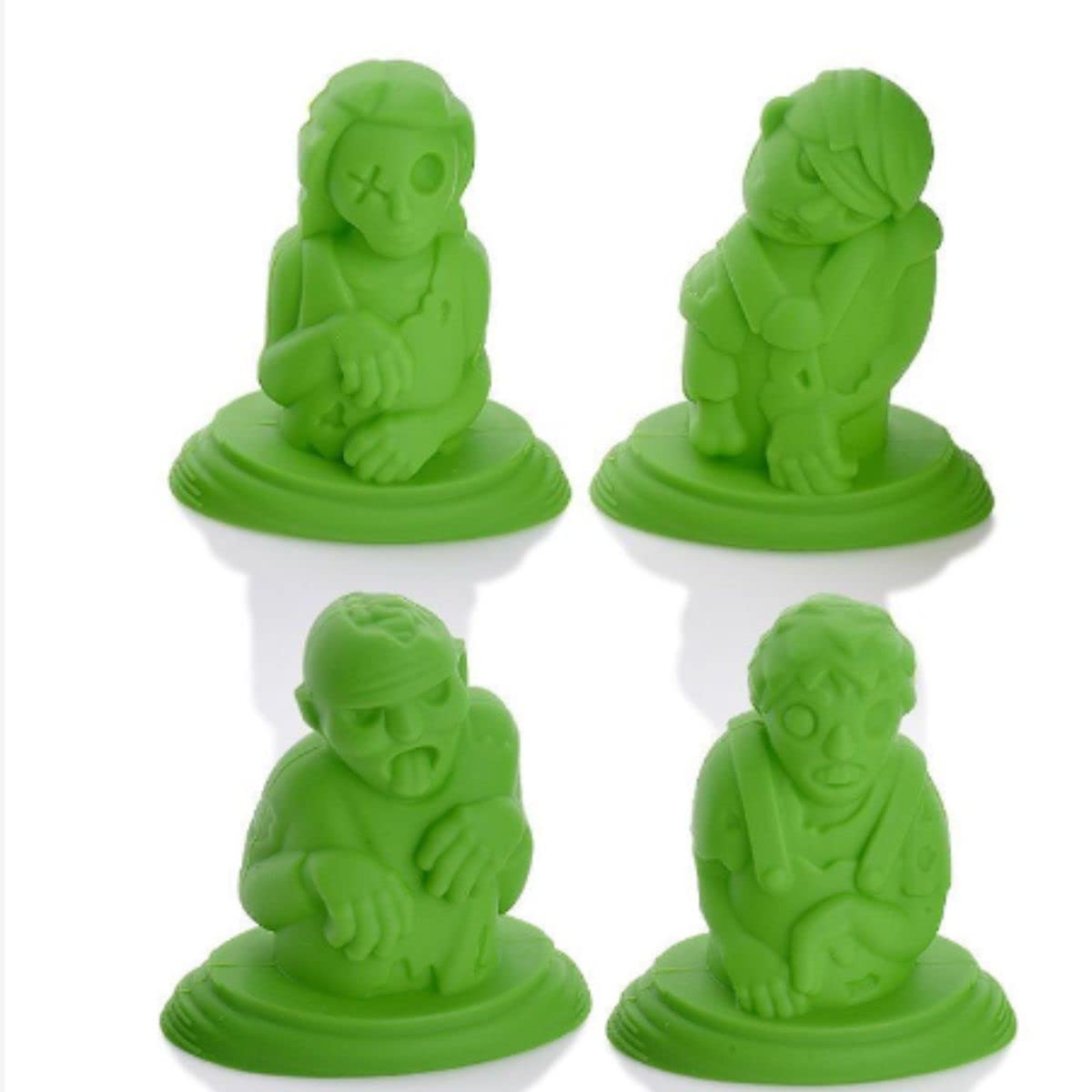 Zombie Popsicle Mold Set - 4 Piece Reusable Silicone Ice Cream Molds for Kids, BPA Free DIY Popsicle Maker with Easy Release - Perfect for Halloween Parties, Summer Treats & Homemade Frozen Desserts