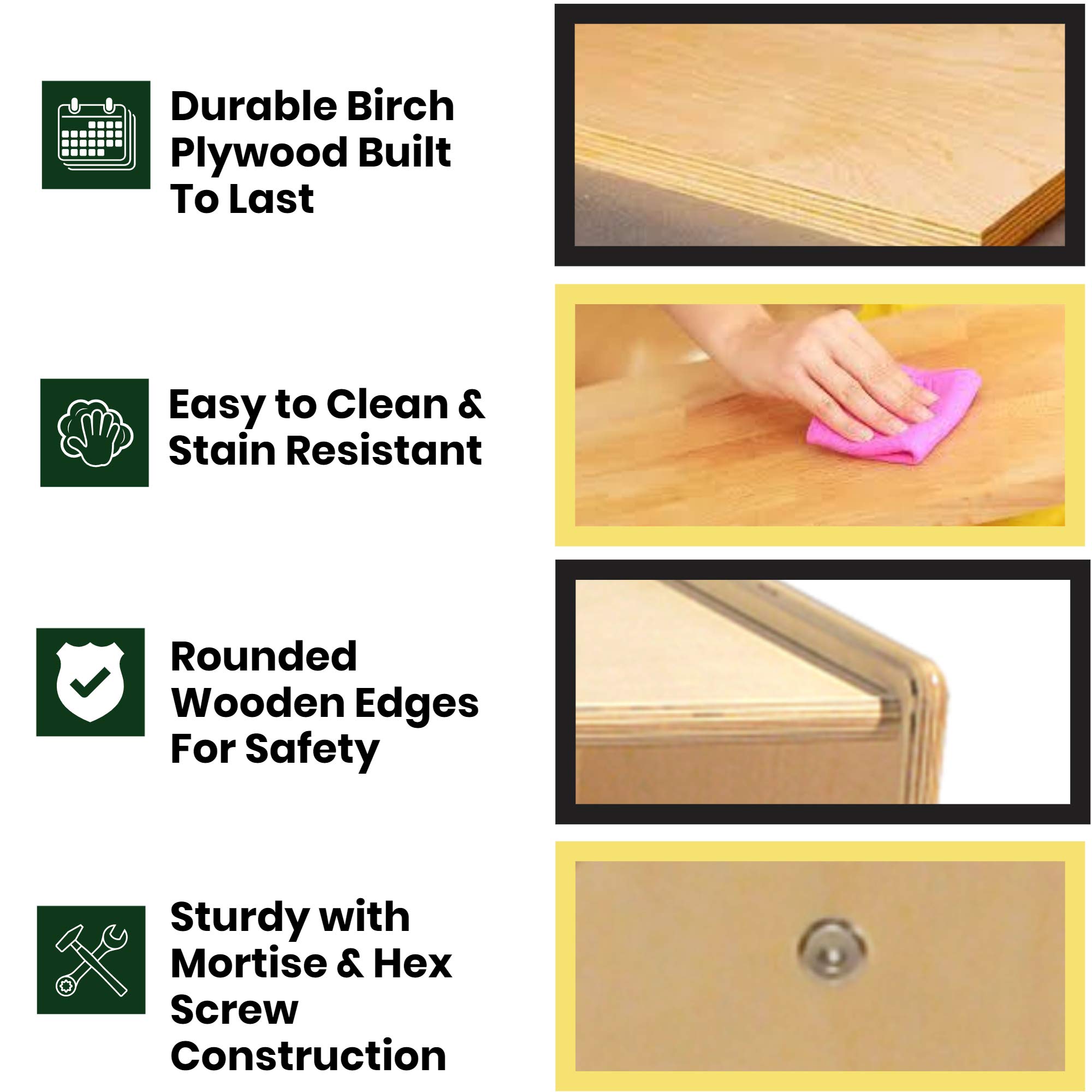 Contender 10-Section Wooden Cubbies Storage Shelf with Plastic Bins - Wall Mounted Organizer with Hooks for Kids Toys, Board Games & Craft Supplies - Greenguard Gold Certified - Perfect for Playrooms, Classrooms & Home Organization