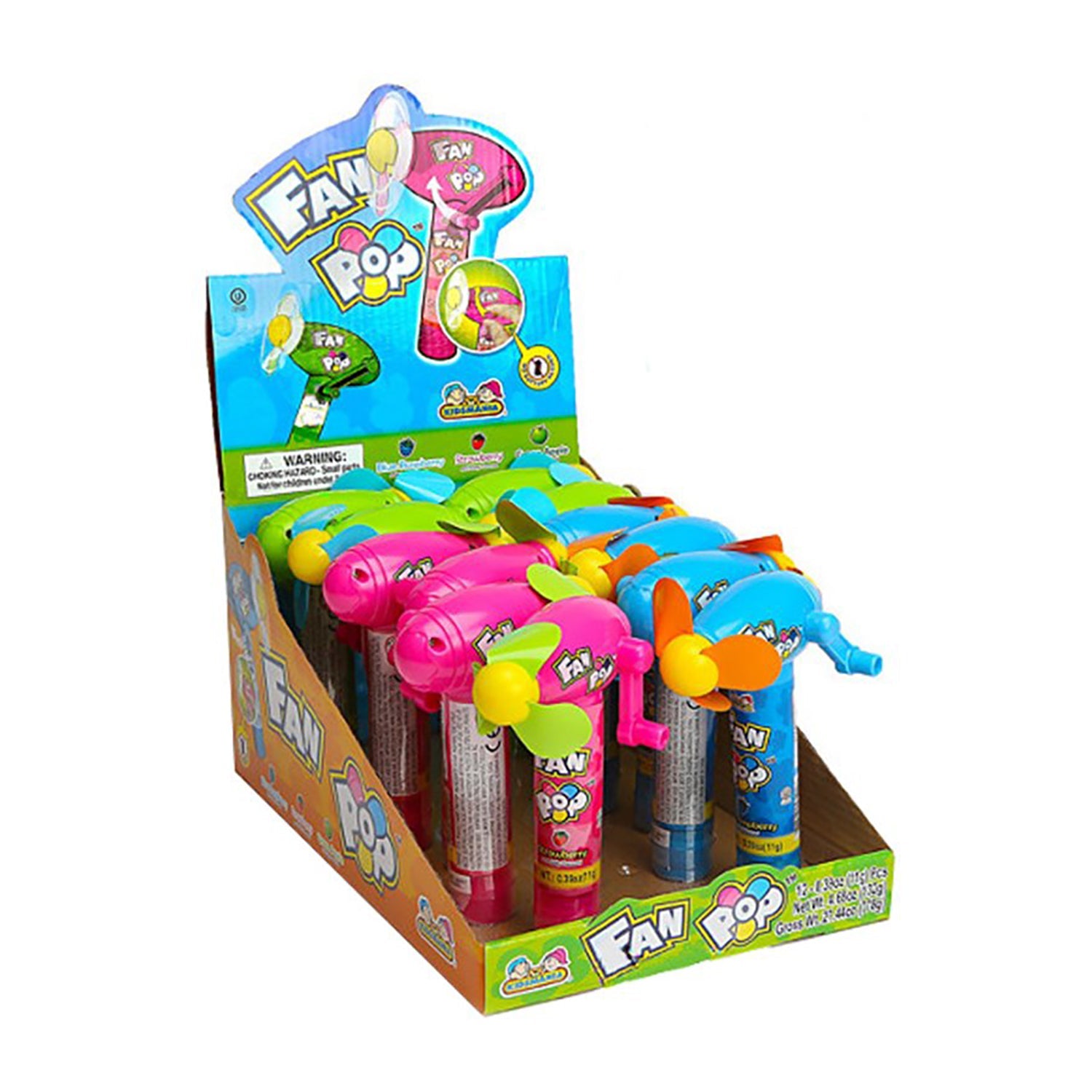 Kidsmania Fan Pop - 12ct Box | Fun & Cooling Handheld Fan for Kids Outdoor Activities, Parties & Summer Play