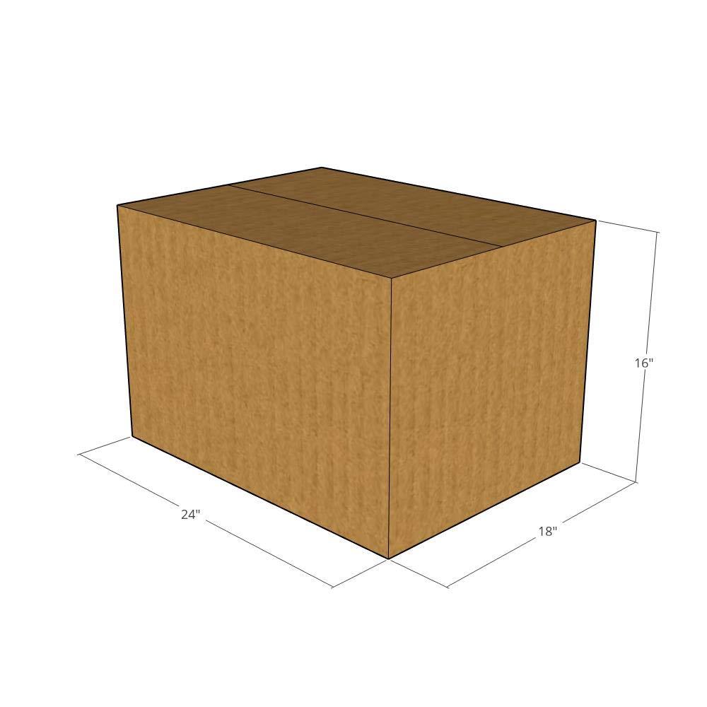 24x18x16 Inch 175 Lb ECT New Corrugated Shipping Boxes - Heavy Duty Moving & Storage Boxes for Home, Office, Warehouse Packing and Shipping