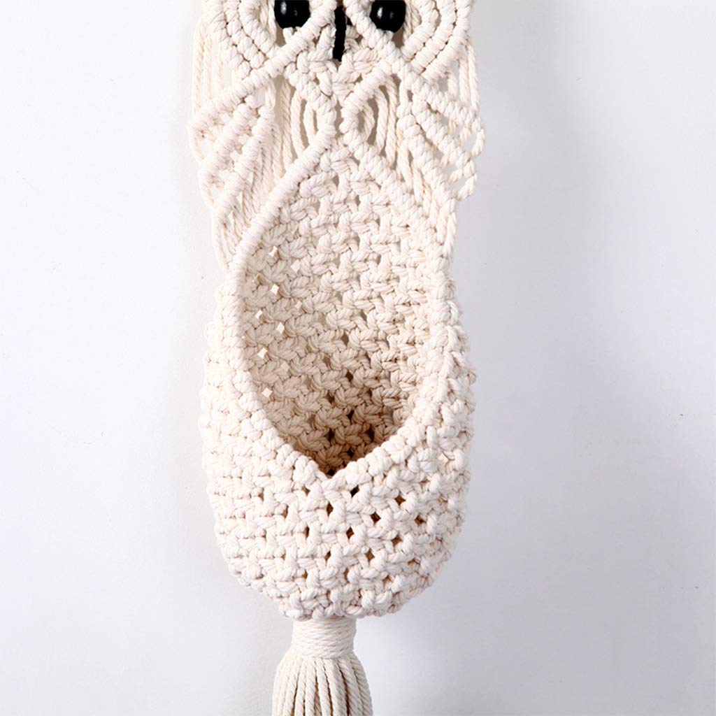 Handmade Macrame Owl Plant Hanger - Boho Wall Decor for Indoor Plants, Flower Pots & Hanging Baskets | Perfect for Living Room, Bedroom, Balcony & Garden Decor