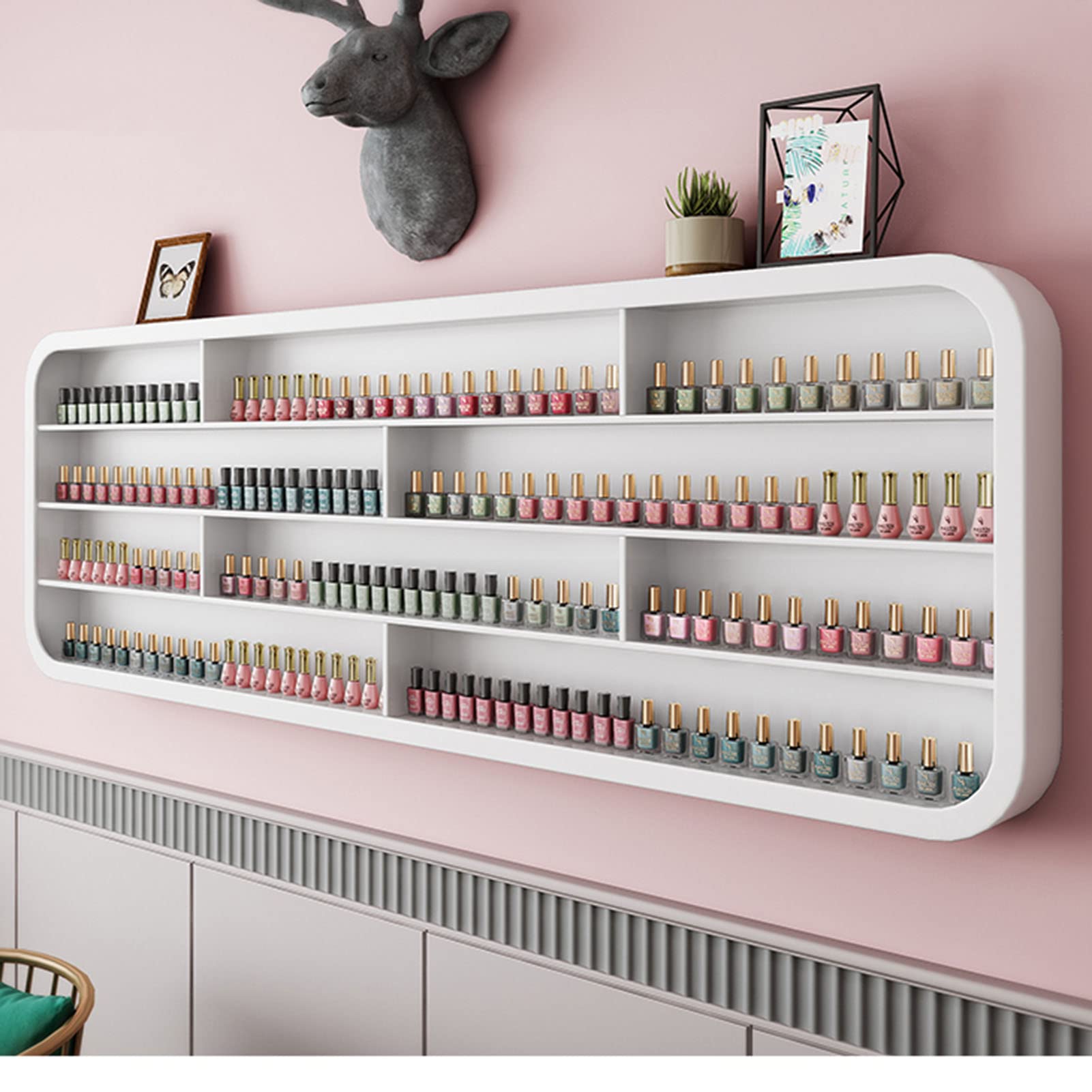 4-Tier White Nail Polish & Lipstick Organizer - Essential Oil & Cosmetics Display Shelf for Salon, Retail Store & Home Storage - Perfect for Nail Polish, Glue & Paint Can Organization