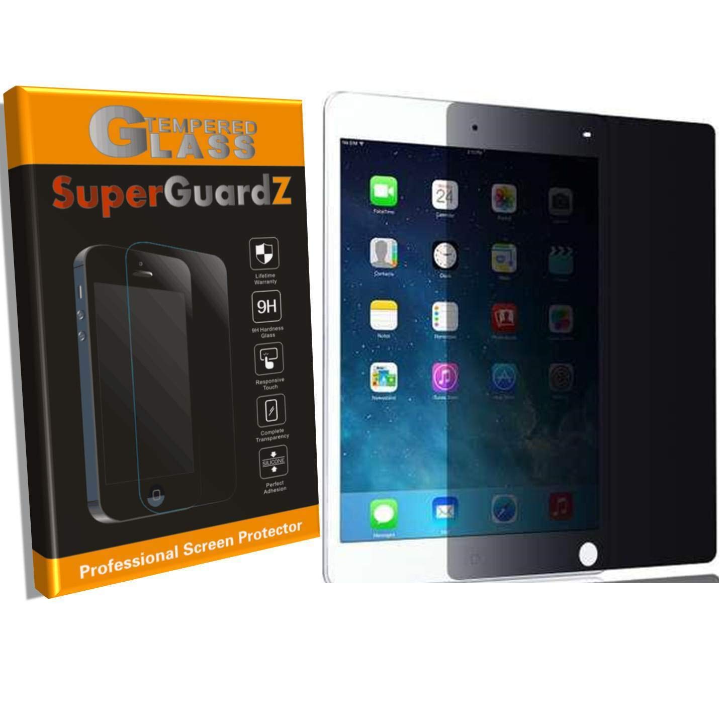 SuperGuardZ Privacy Tempered Glass Screen Protector for iPad Air 3 (2019) & iPad Pro 10.5 - 9H Hardness Anti-Scratch, Anti-Spy, 2.5D Rounded Edges, Bubble-Free Installation with Lifetime Replacement - Perfect for Office, Travel & Home Use