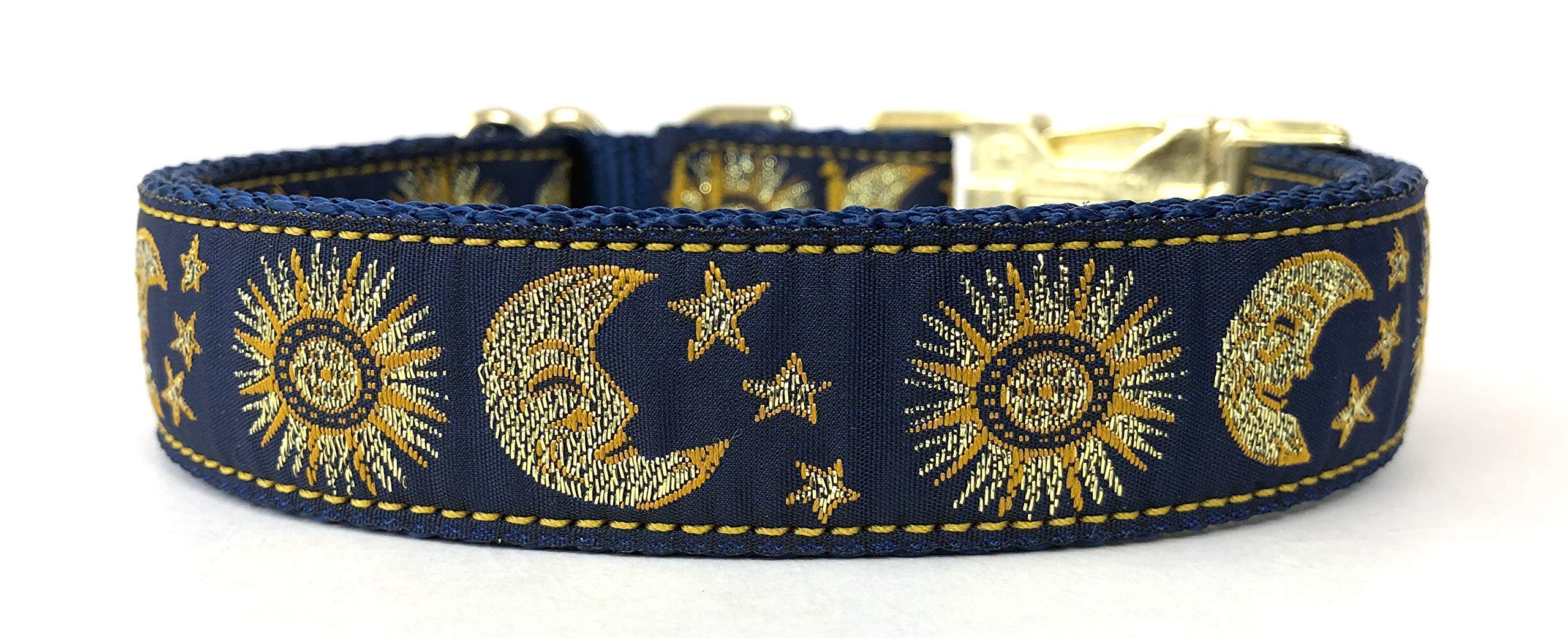 Sun and Moon Dog Collar for Medium to Large Dogs | Handmade in USA | Adjustable Pet Collar for Daily Walks, Training & Outdoor Adventures