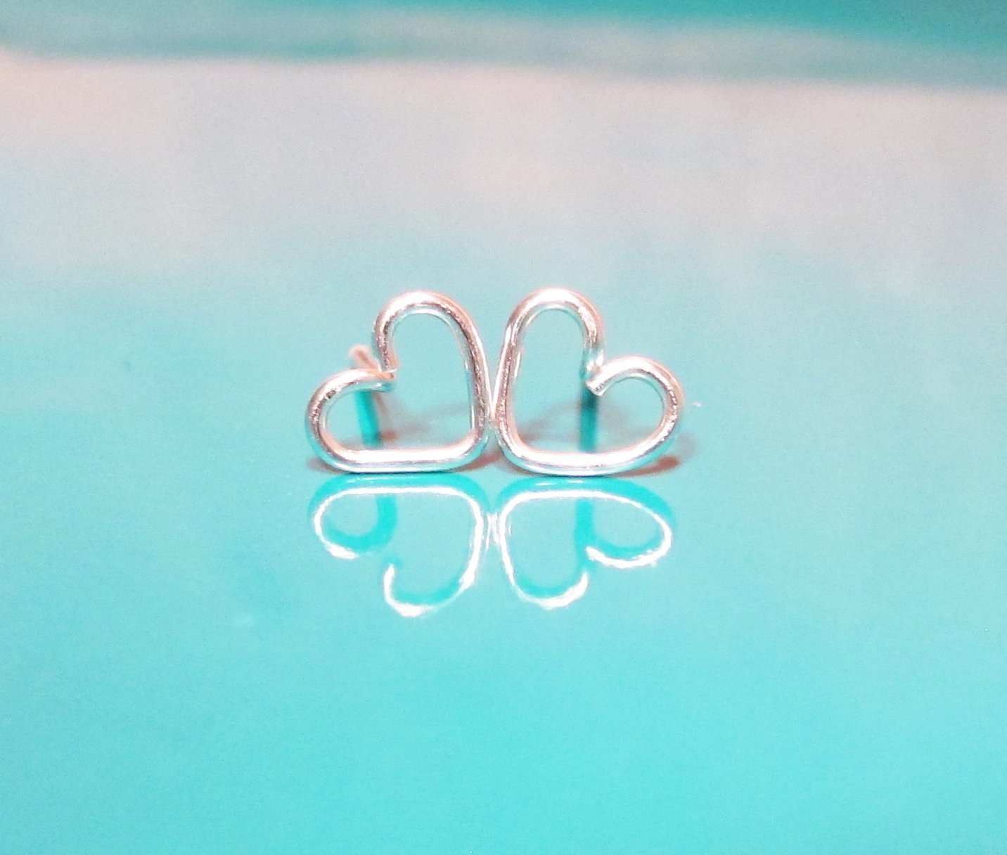 Tiny Wire Heart Earrings - Sterling Silver, Gold & Rose Gold - Perfect for Valentine's Day Gifts & Everyday Wear