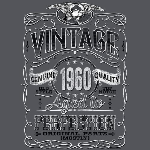 Vintage 1960 Aged to Perfection 65th Birthday Gift T-Shirt for Men - Funny 65 Year Old Present - Perfect for Birthday Parties & Retirement Celebrations