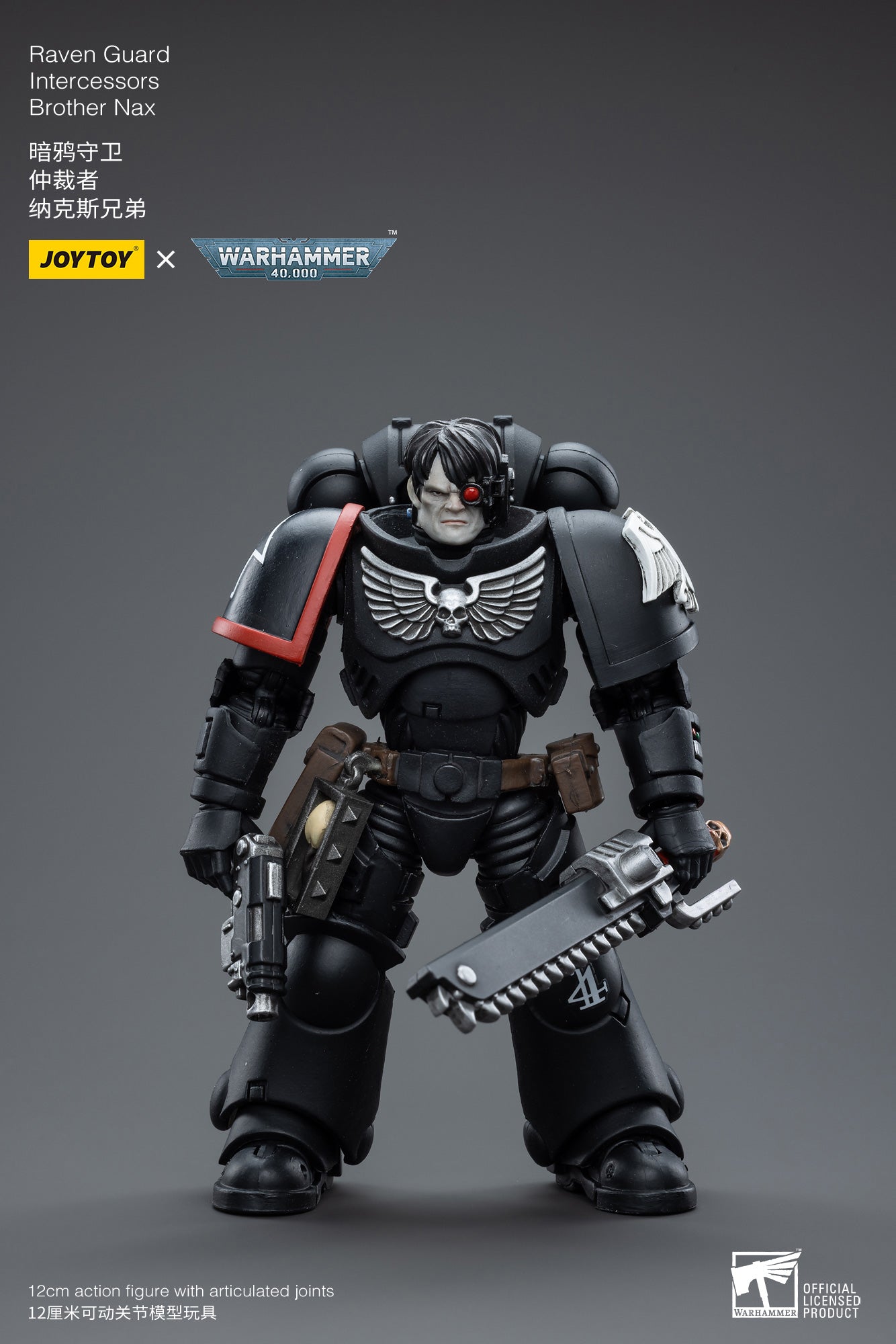 JOYTOY 1/18 Scale Warhammer 40K Raven Guard Intercessors Brother Nax Action Figure - Collectible Miniature for Tabletop Gaming, Display & Warhammer 40K Fans